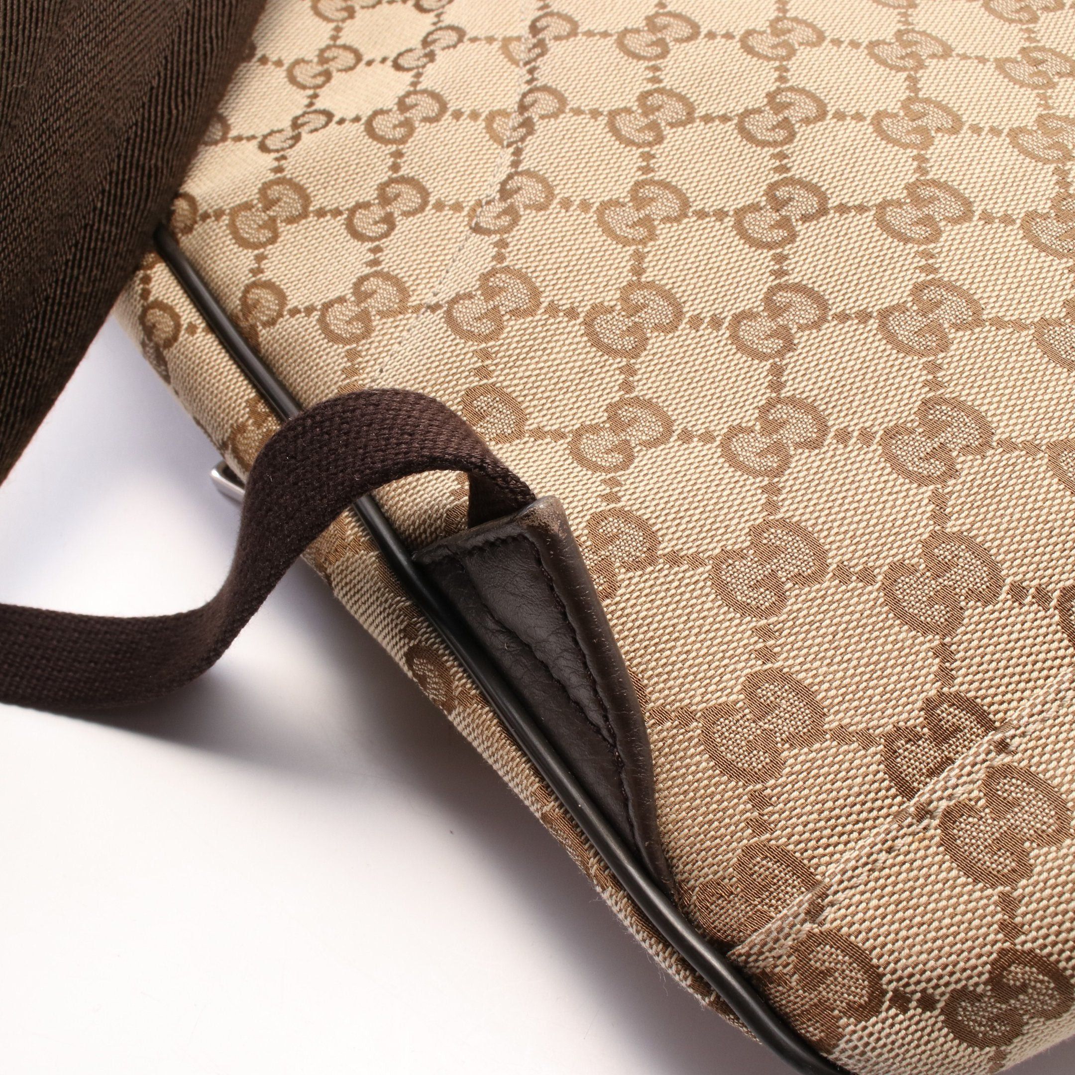 Gucci Gucci Gg Canvas Backpack Rucksack Leather Beige Dark Brown Size ONE SIZE - 6 Thumbnail