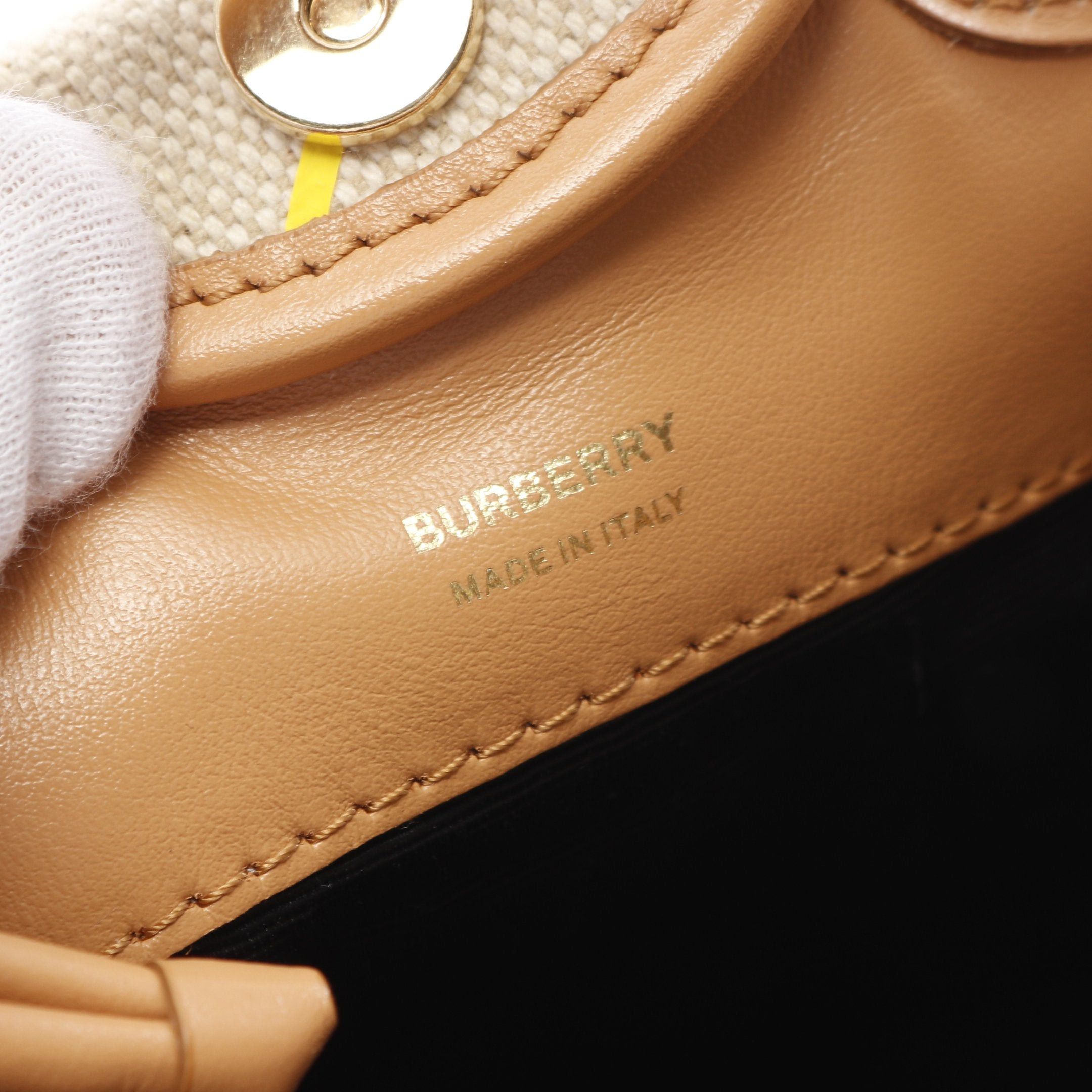 Burberry Burberry Peony Handbag Canvas Leather Light Beige Size ONE SIZE - 4 Thumbnail