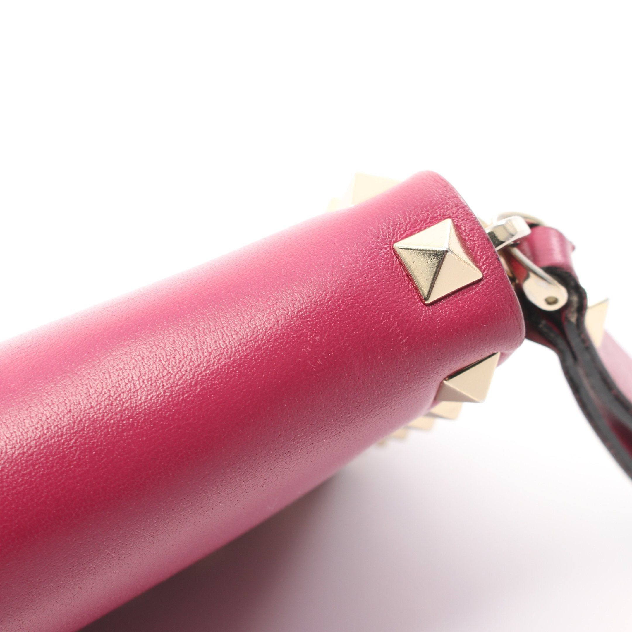 Valentino Valentino Rockstud Round Zipper Long Wallet Leather Pink Purple Size ONE SIZE - 13 Thumbnail