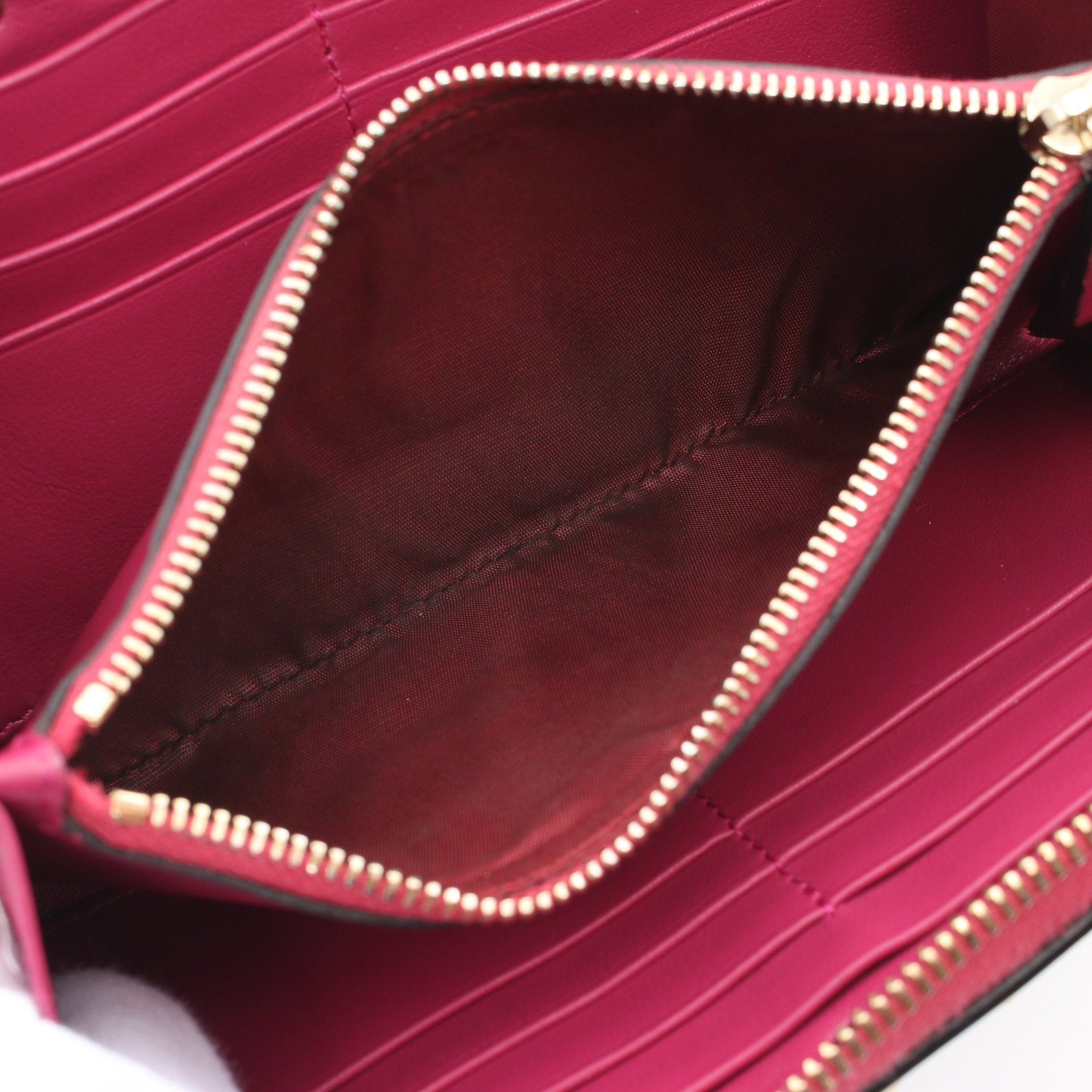 Valentino Valentino Rockstud Round Zipper Long Wallet Leather Pink Purple Size ONE SIZE - 5 Thumbnail