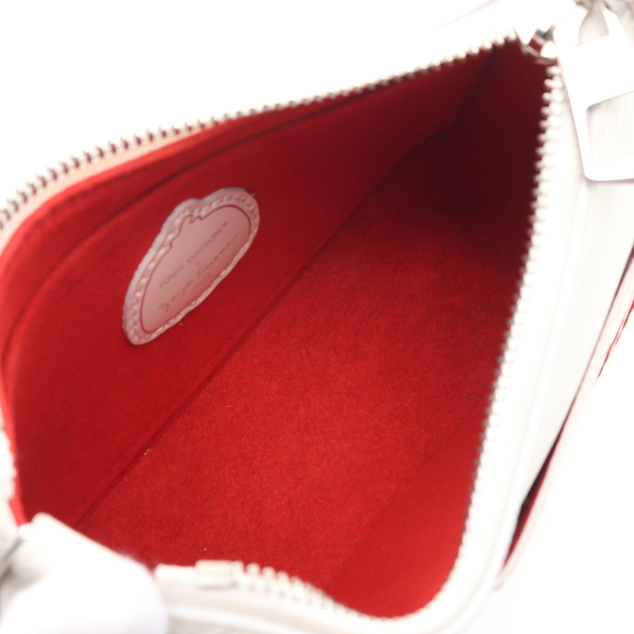 Louis Vuitton Louis Vuitton Louis Vuitton * Yayoi Kusama Malellini Epi Handbag Leather White Red Size ONE SIZE - 3 Thumbnail