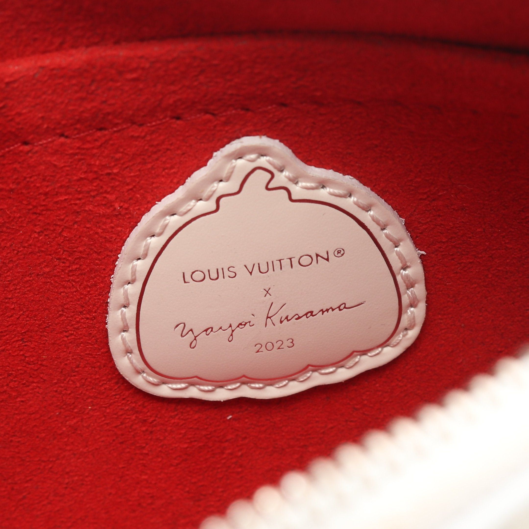 Louis Vuitton Louis Vuitton Louis Vuitton * Yayoi Kusama Malellini Epi Handbag Leather White Red Size ONE SIZE - 4 Thumbnail