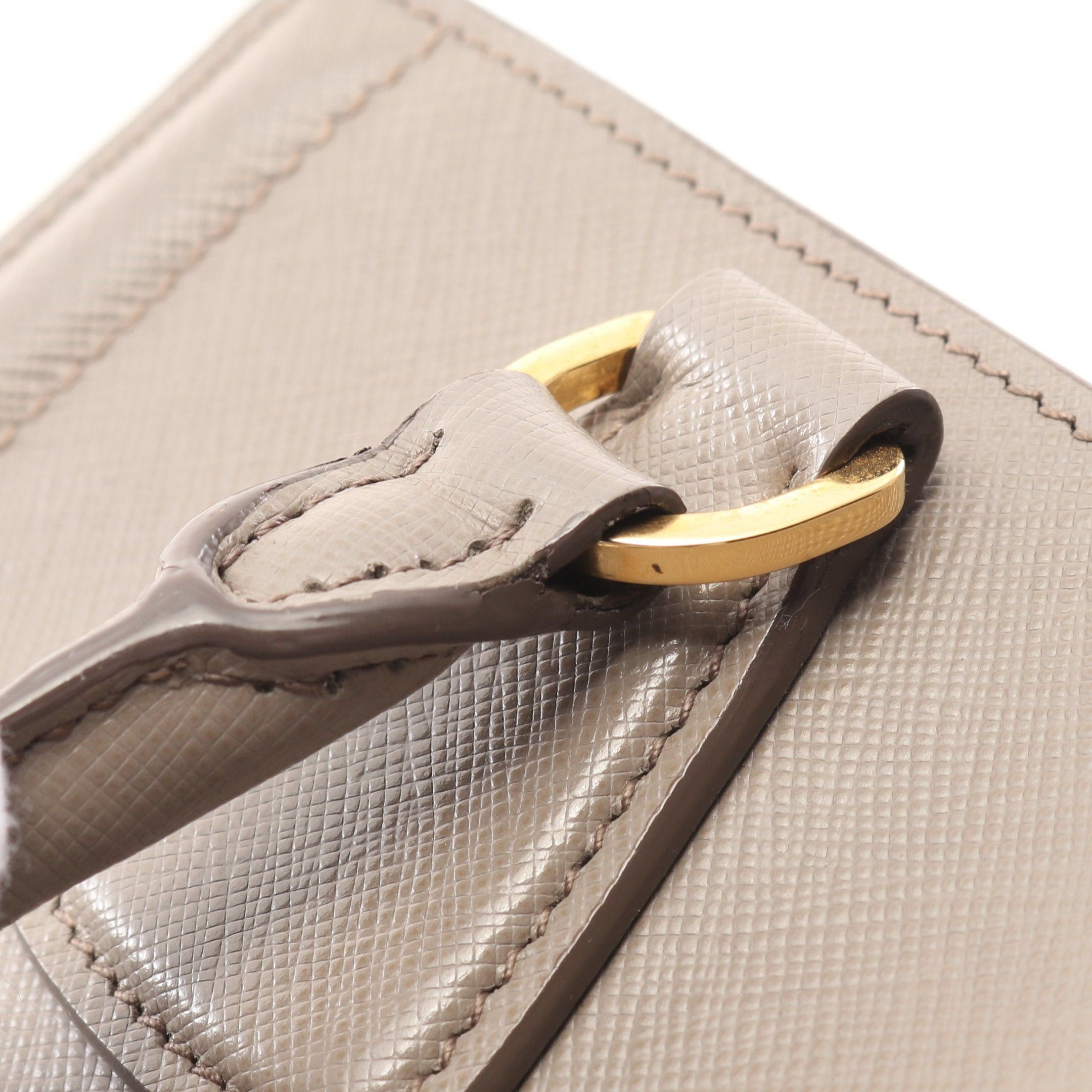 Prada Prada Saffiano Lux Galleria Handbag Leather Gray Beige White Size ONE SIZE - 5 Thumbnail
