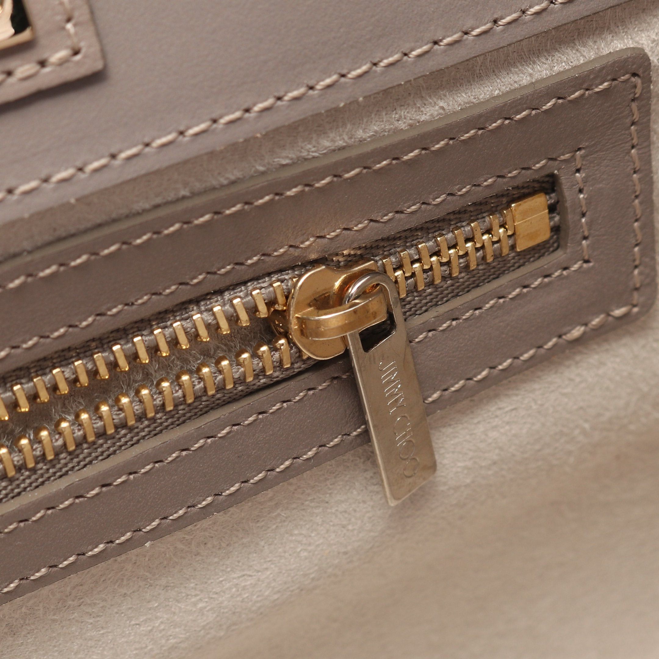 Jimmy Choo Jimmy Choo Riley S Small Handbag Leather Suede Gray Beige Size ONE SIZE - 9 Thumbnail