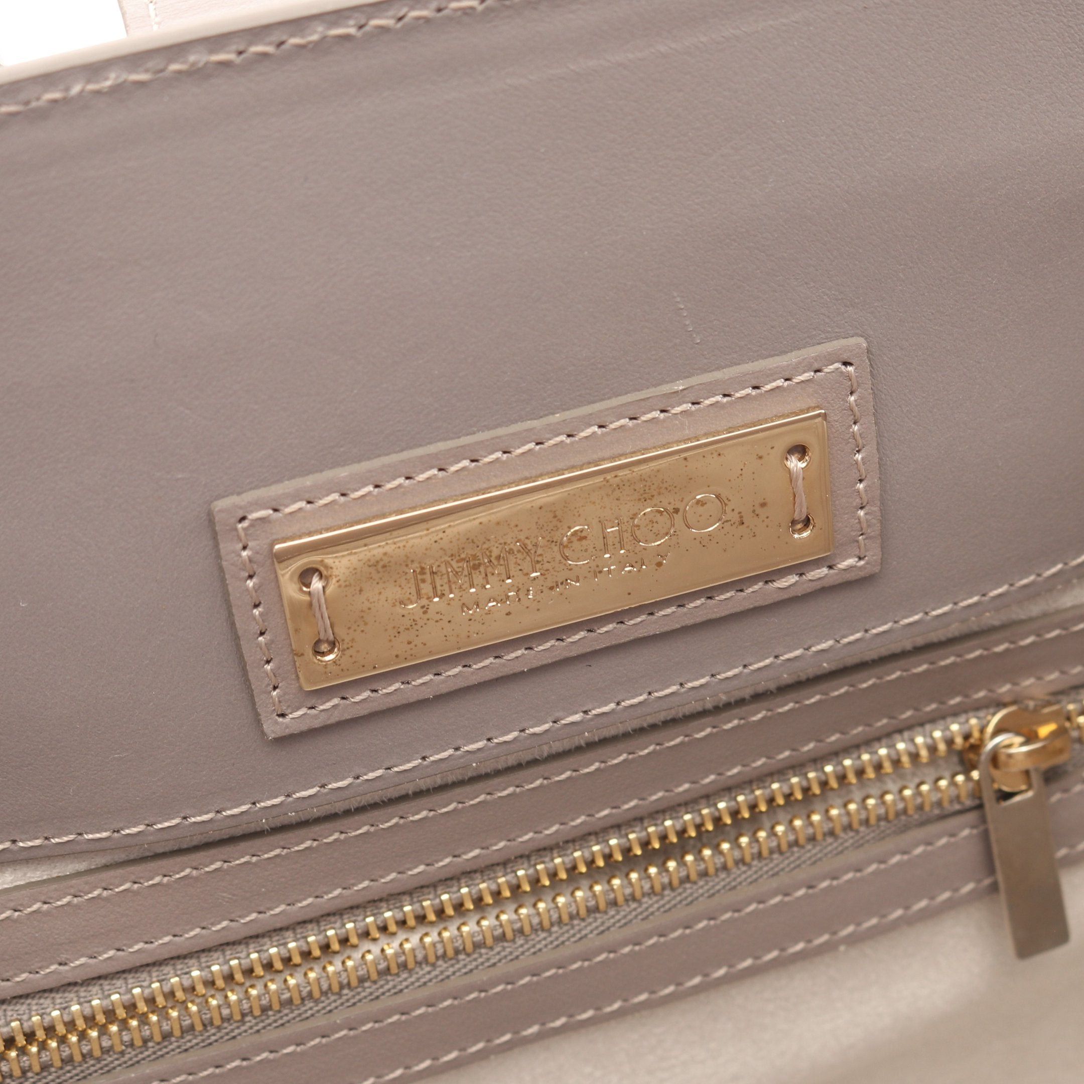 Jimmy Choo Jimmy Choo Riley S Small Handbag Leather Suede Gray Beige Size ONE SIZE - 4 Thumbnail