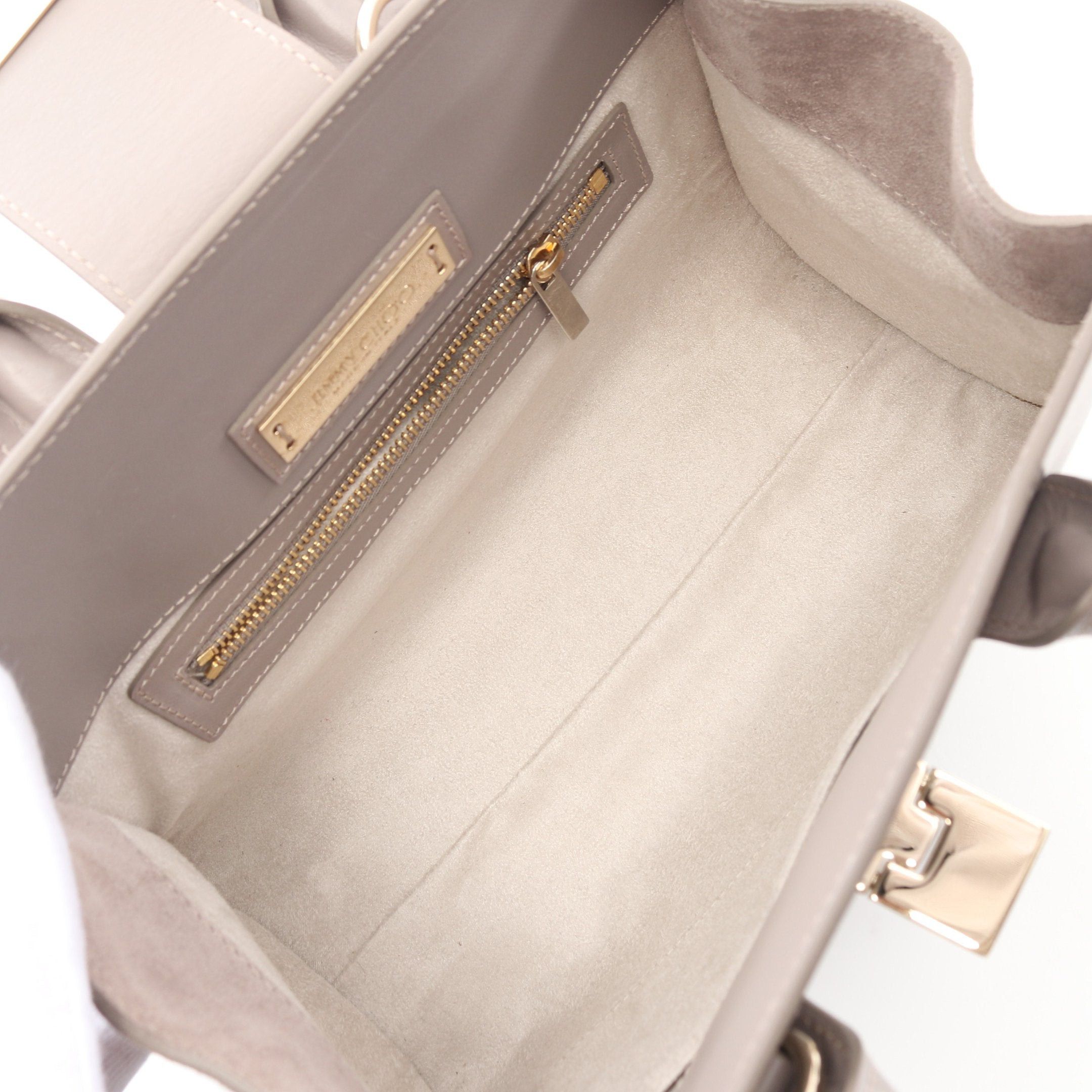 Jimmy Choo Jimmy Choo Riley S Small Handbag Leather Suede Gray Beige Size ONE SIZE - 3 Thumbnail