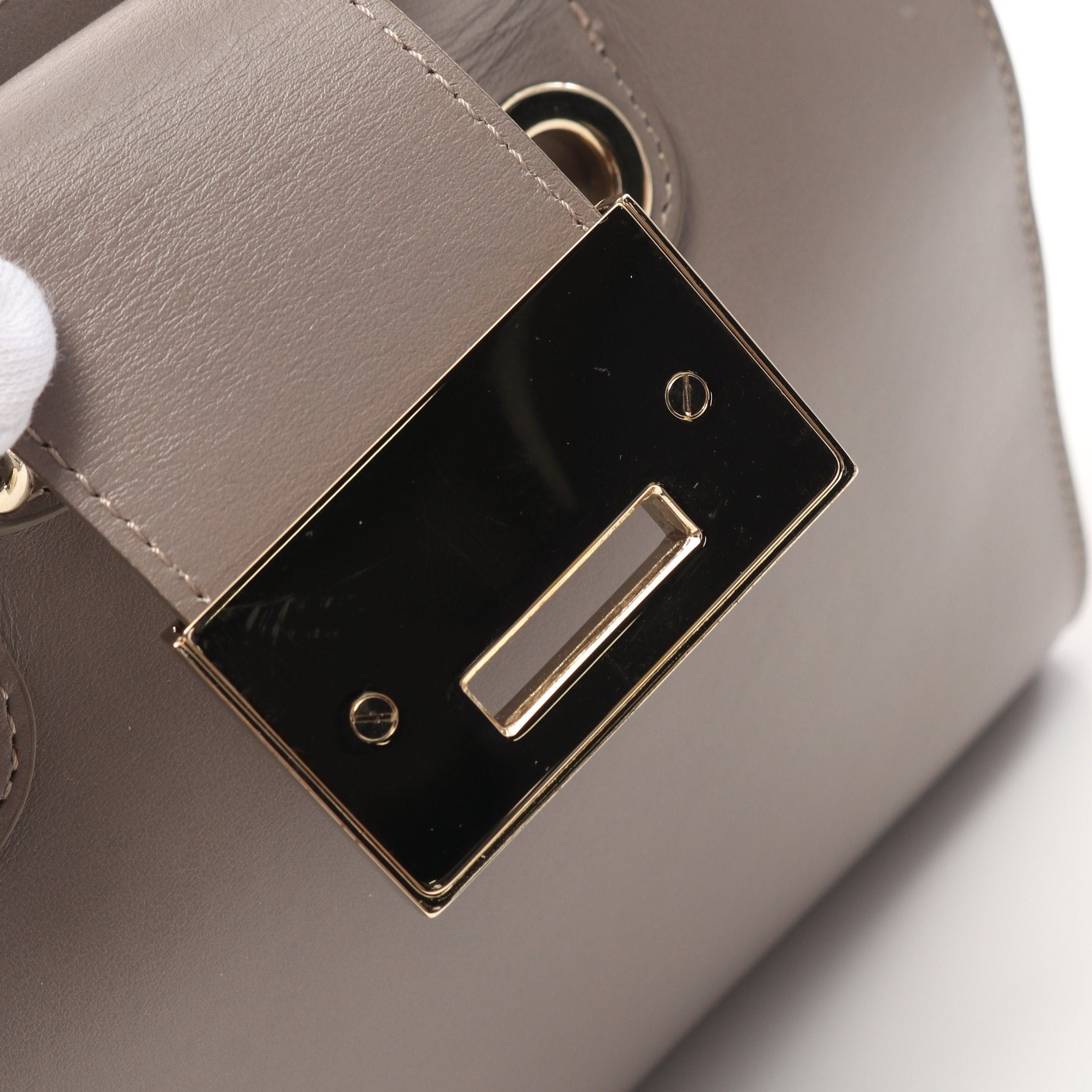 Jimmy Choo Jimmy Choo Riley S Small Handbag Leather Suede Gray Beige Size ONE SIZE - 11 Thumbnail