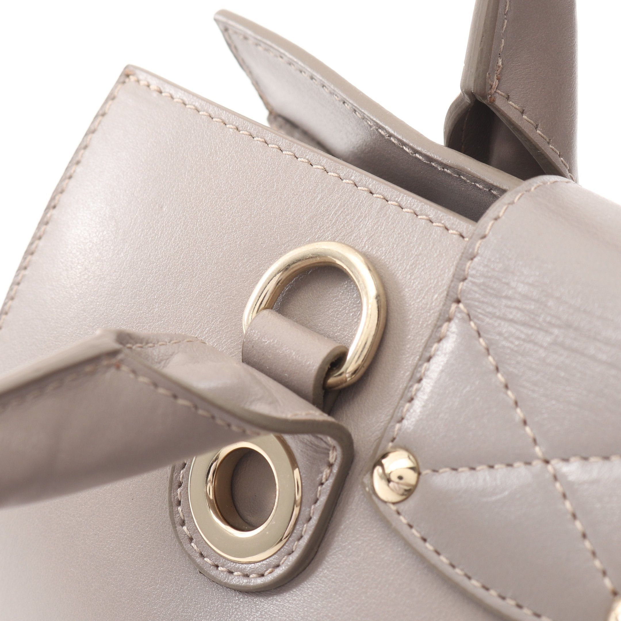 Jimmy Choo Jimmy Choo Riley S Small Handbag Leather Suede Gray Beige Size ONE SIZE - 7 Thumbnail