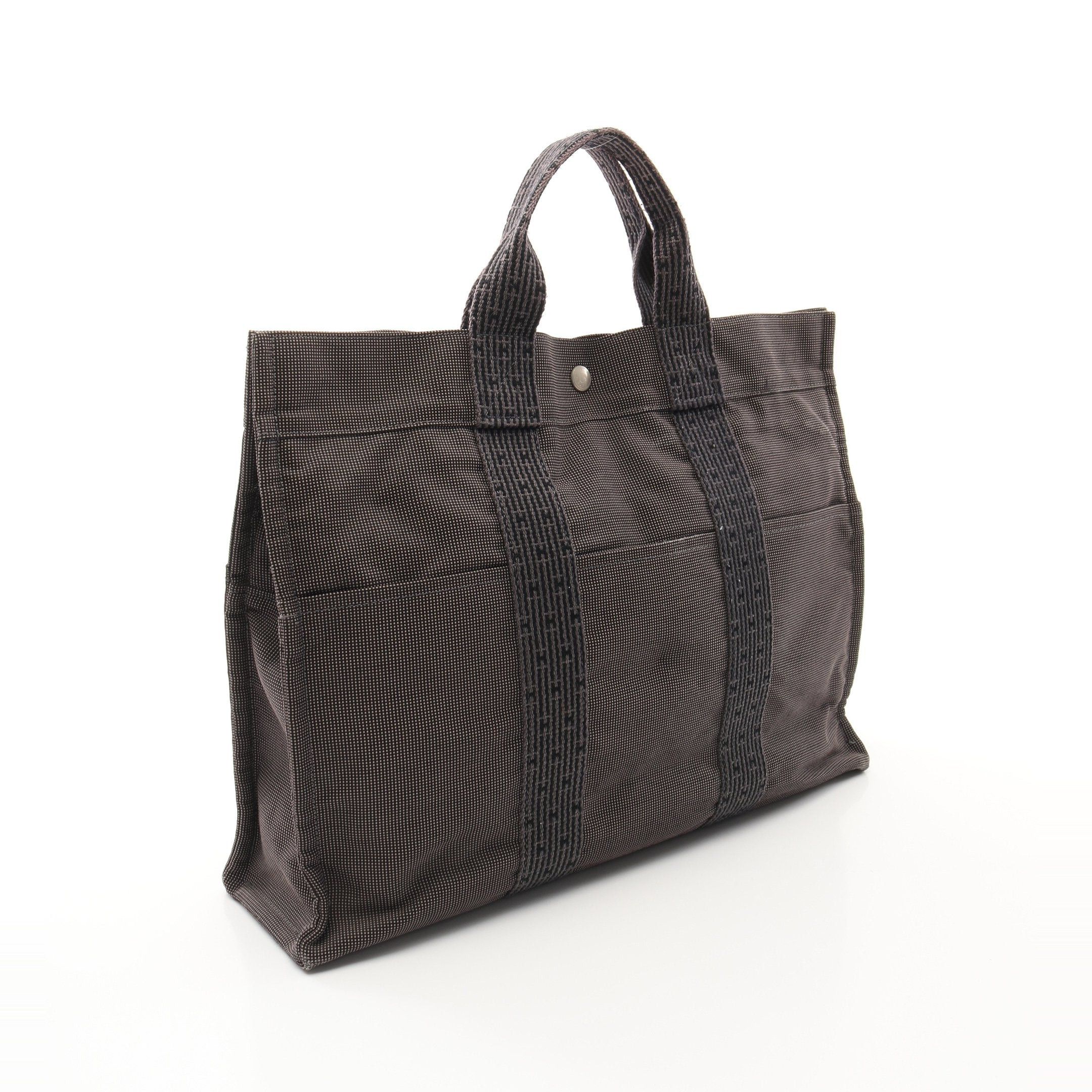 Hermes Hermes Yale Line Mm Handbag Tote Bag Nylon Canvas Dark Gray Silver Hardware Size ONE SIZE - 2 Thumbnail