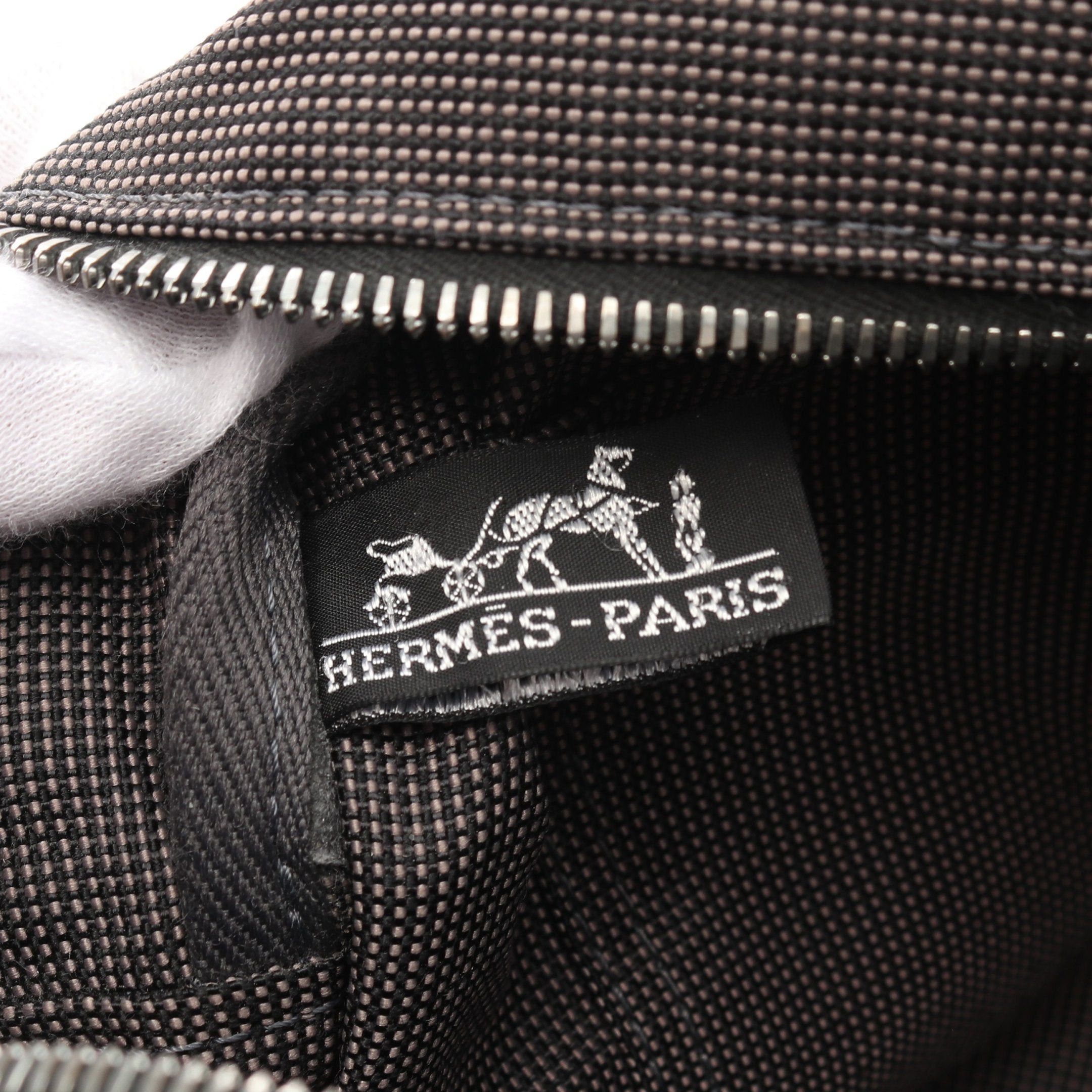 Hermes Hermes Yale Line Mm Handbag Tote Bag Nylon Canvas Dark Gray Silver Hardware Size ONE SIZE - 4 Thumbnail