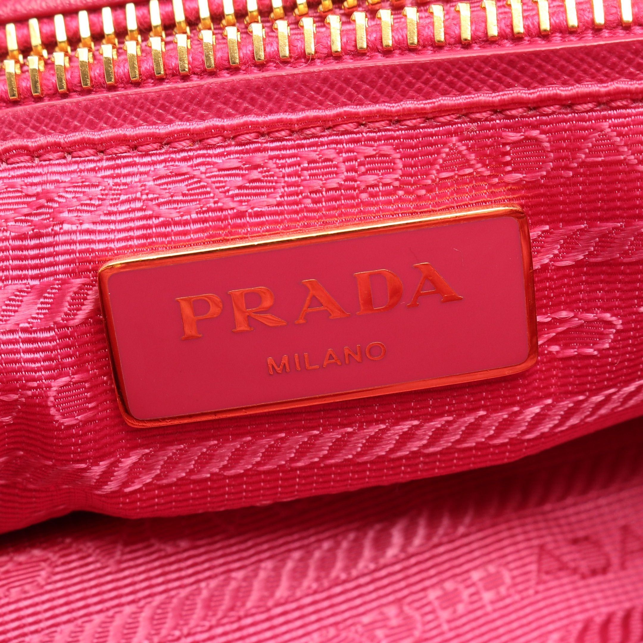 Prada Prada Tessuto Impuntu Chain Shoulder Bag Nylon Saffiano Leather Pink Size ONE SIZE - 4 Thumbnail