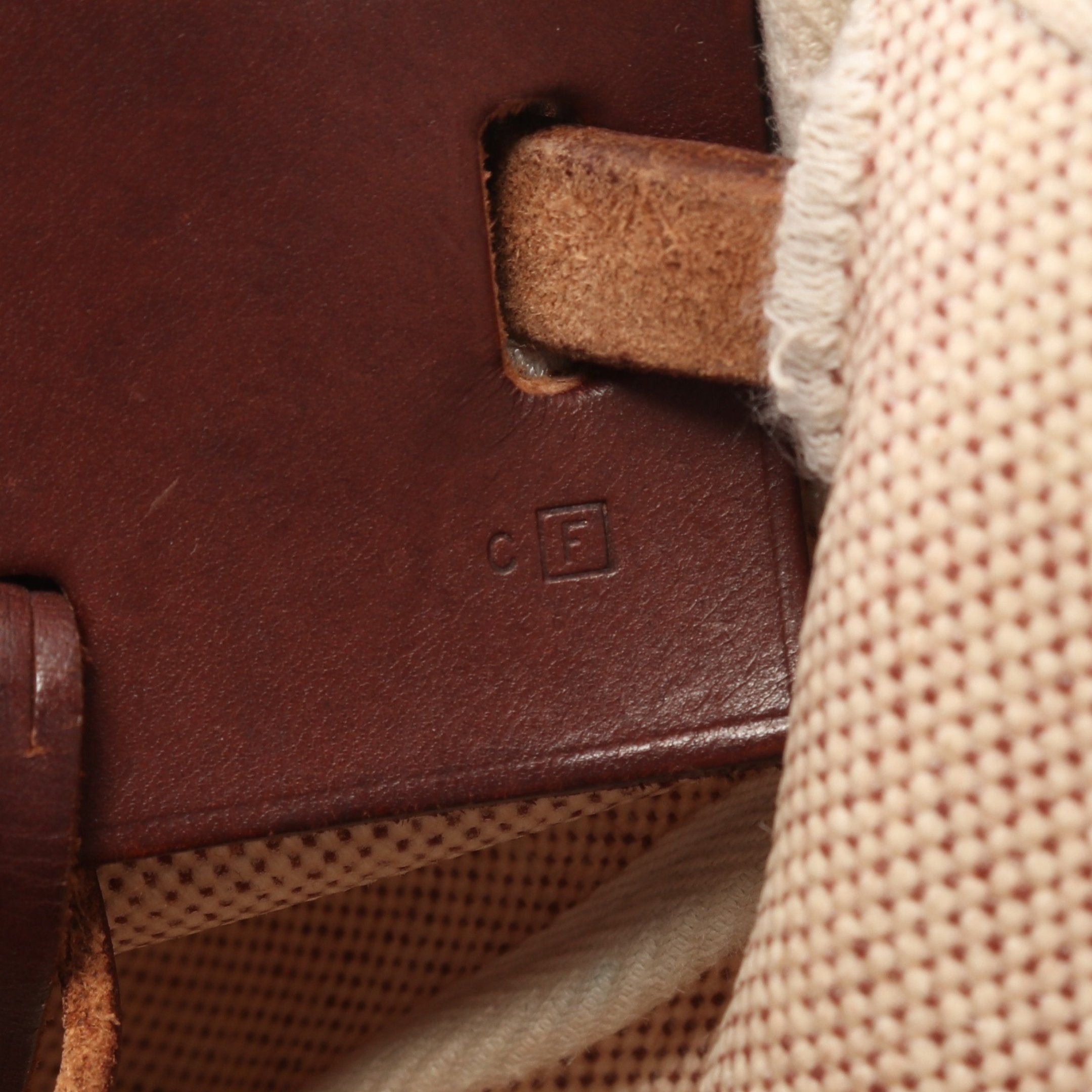 Hermes Hermes Herbag Bag Kabas Gm Handbag Tote Toile Ash Leather Ivory Dark Brown Gold Hardware Stamp (Manufactured Around 2002) Size ONE SIZE - 5 Thumbnail