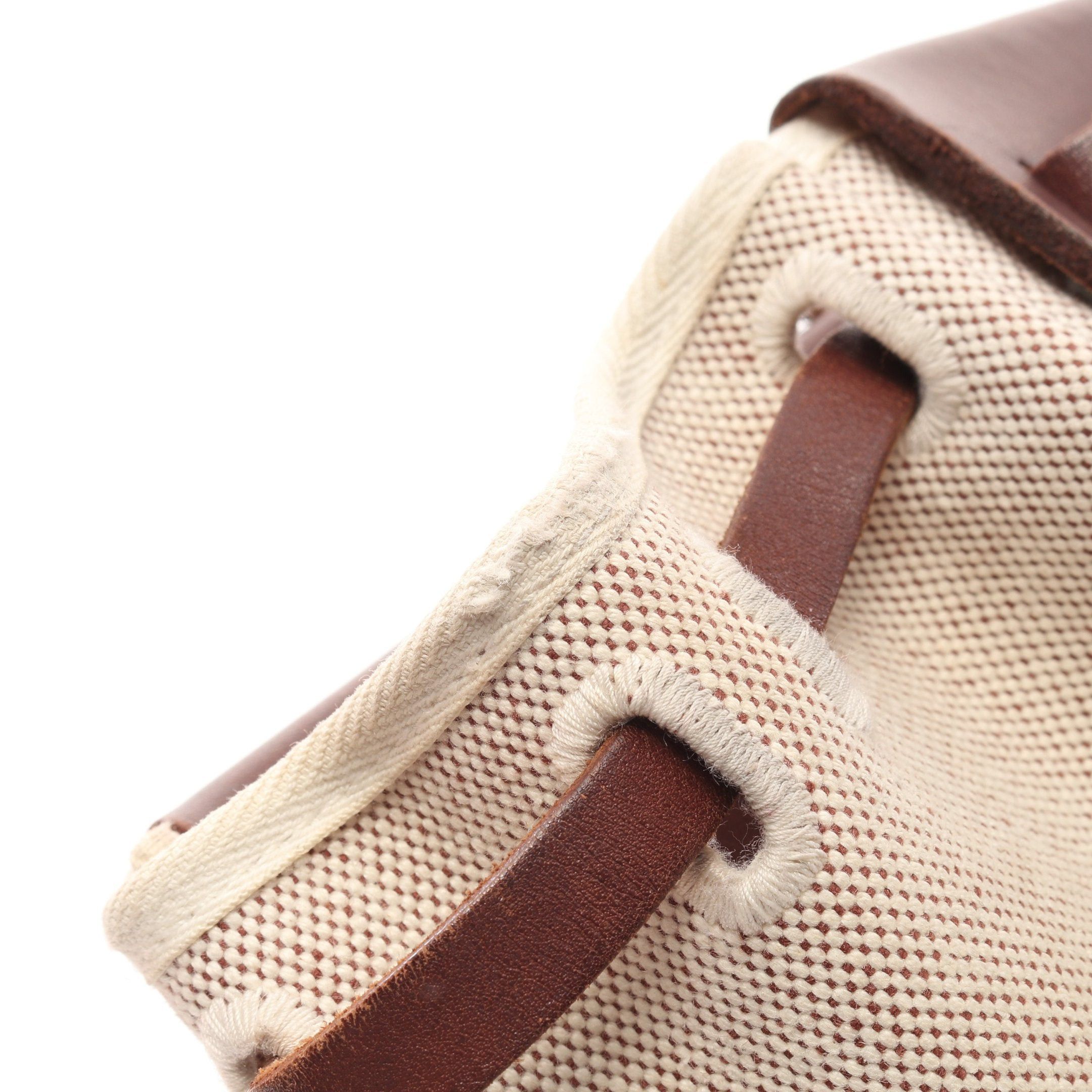 Hermes Hermes Herbag Bag Kabas Gm Handbag Tote Toile Ash Leather Ivory Dark Brown Gold Hardware Stamp (Manufactured Around 2002) Size ONE SIZE - 9 Thumbnail