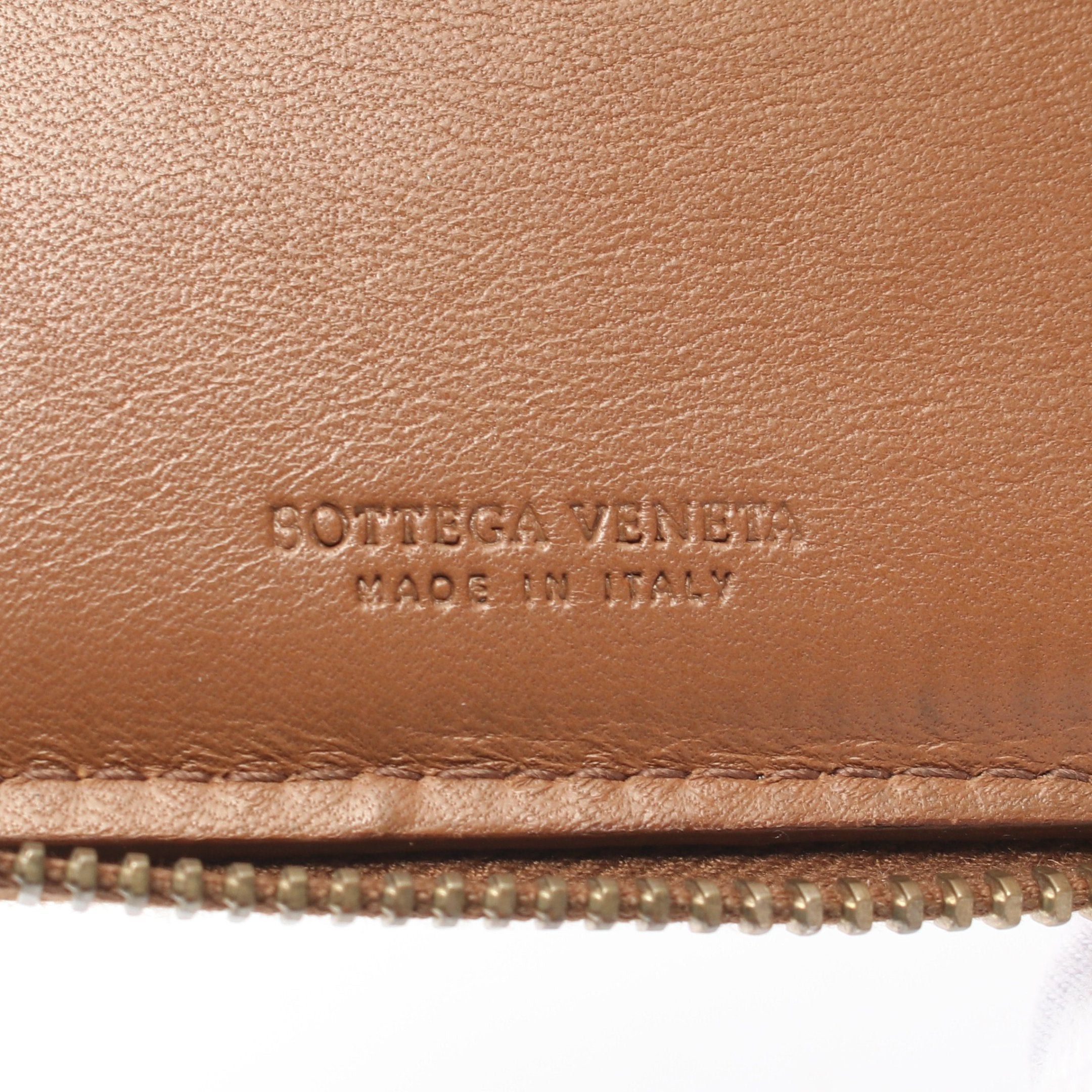 Bottega Veneta Bottega Veneta Intrecciato Round Zipper Bifold Wallet Leather Brown Size ONE SIZE - 4 Thumbnail