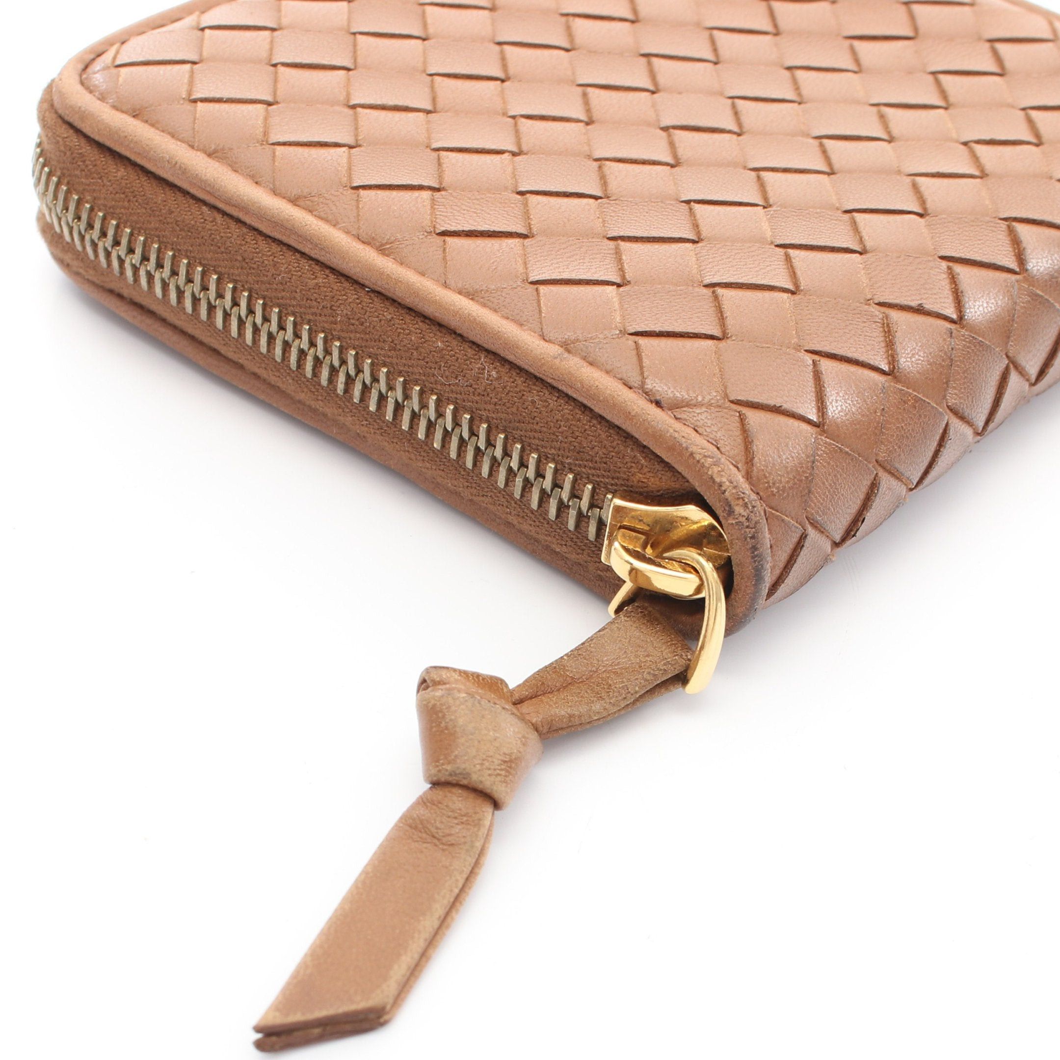 Bottega Veneta Bottega Veneta Intrecciato Round Zipper Bifold Wallet Leather Brown Size ONE SIZE - 11 Thumbnail