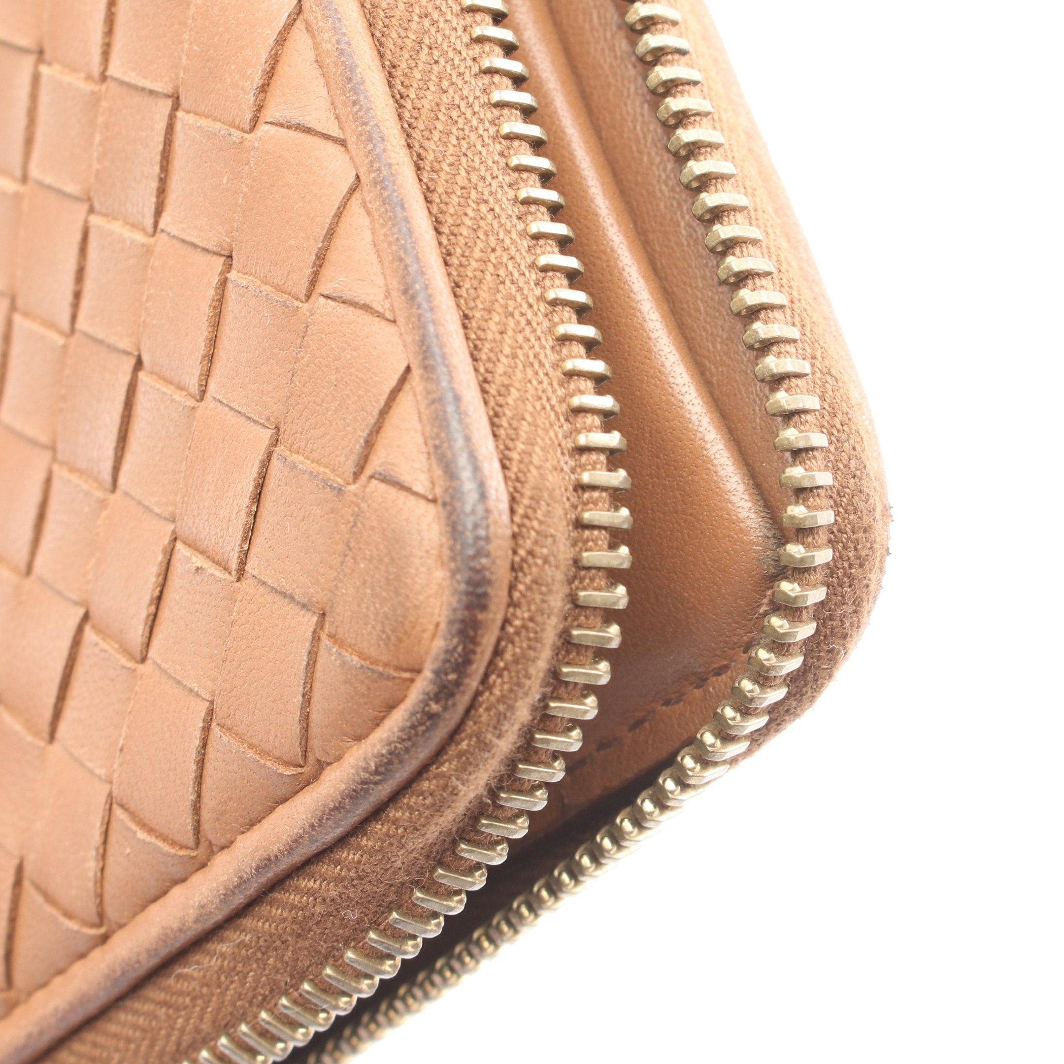 Bottega Veneta Bottega Veneta Intrecciato Round Zipper Bifold Wallet Leather Brown Size ONE SIZE - 10 Thumbnail