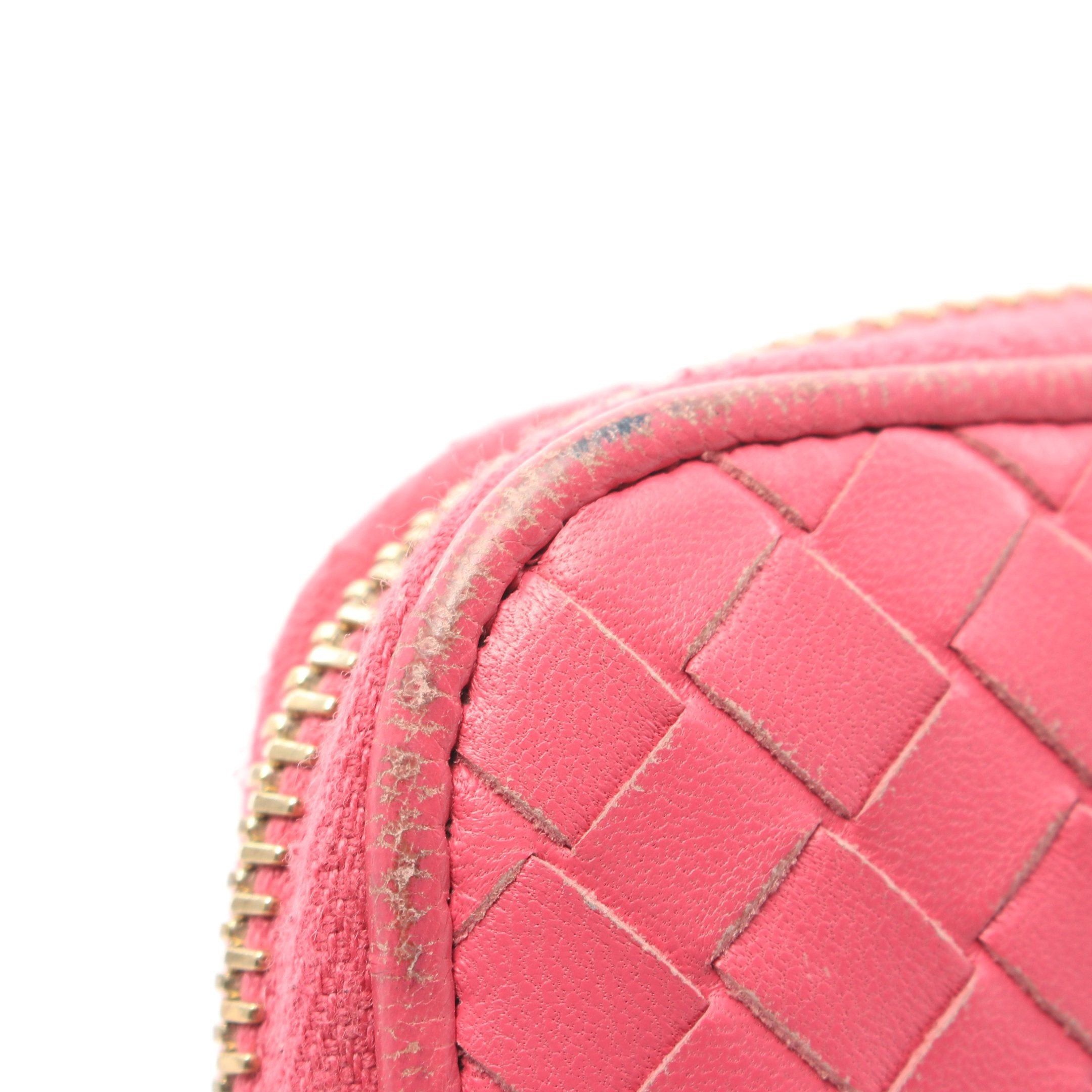 Bottega Veneta Bottega Veneta Intrecciato Round Zipper Long Wallet Leather Pink Size ONE SIZE - 10 Thumbnail
