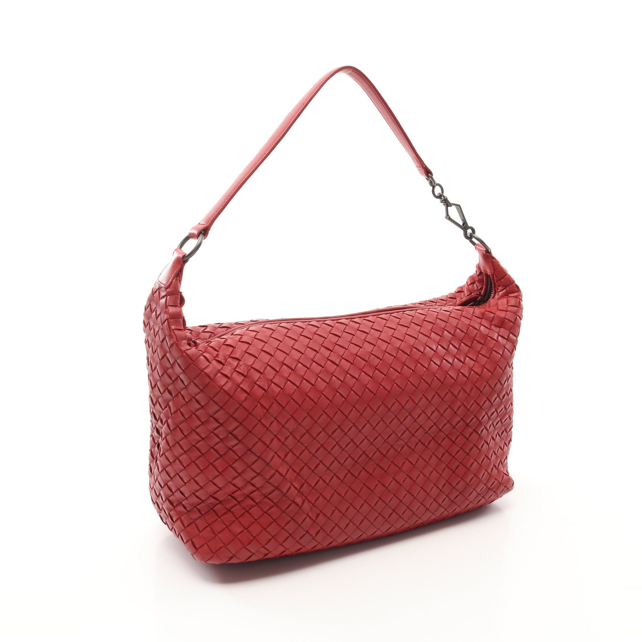 Bottega Veneta Bottega Veneta Intrecciato One Shoulder Bag Leather Red Size ONE SIZE - 2 Thumbnail
