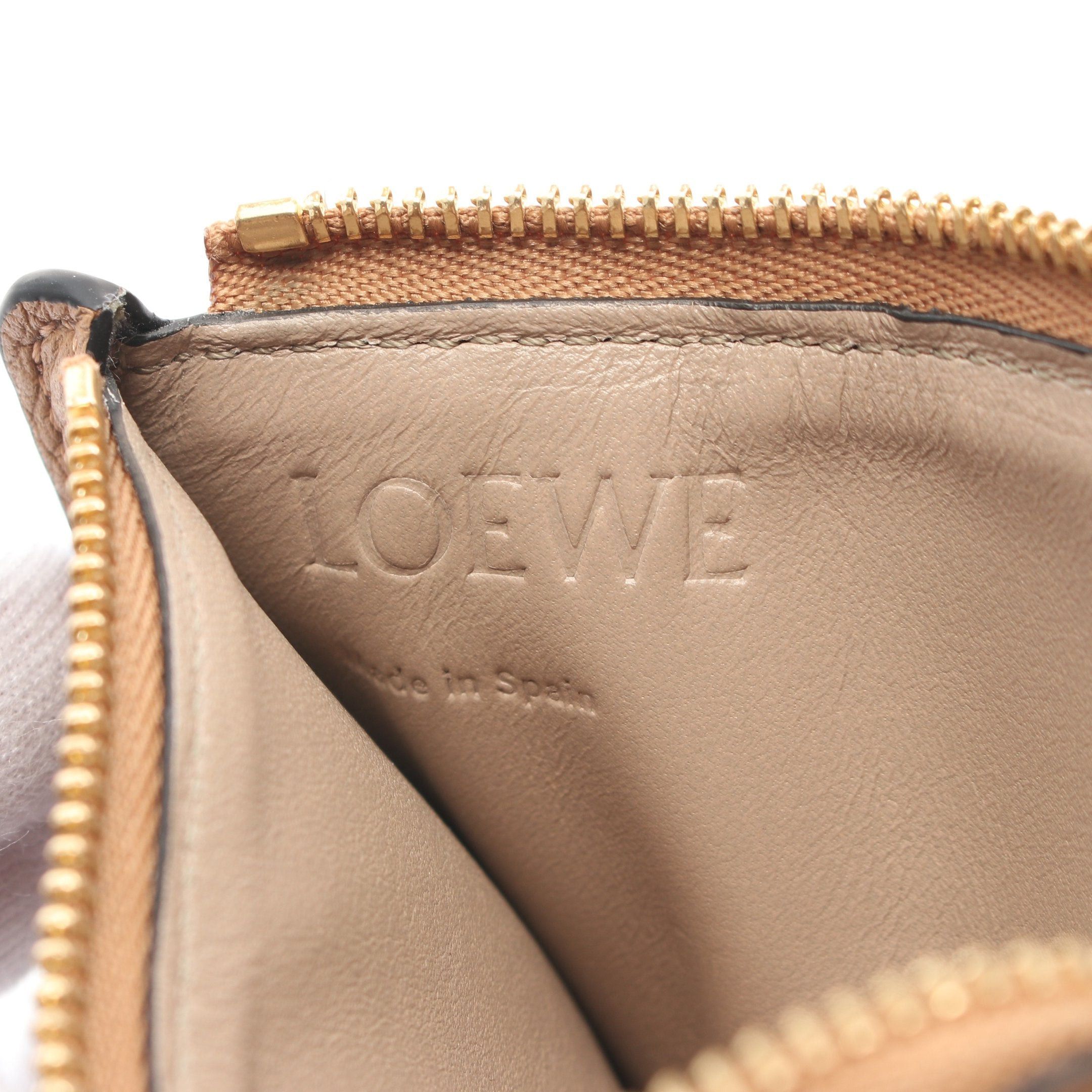 Loewe Loewe Anagram Coin Card Holder Case Purse Leather Brown Size ONE SIZE - 4 Thumbnail