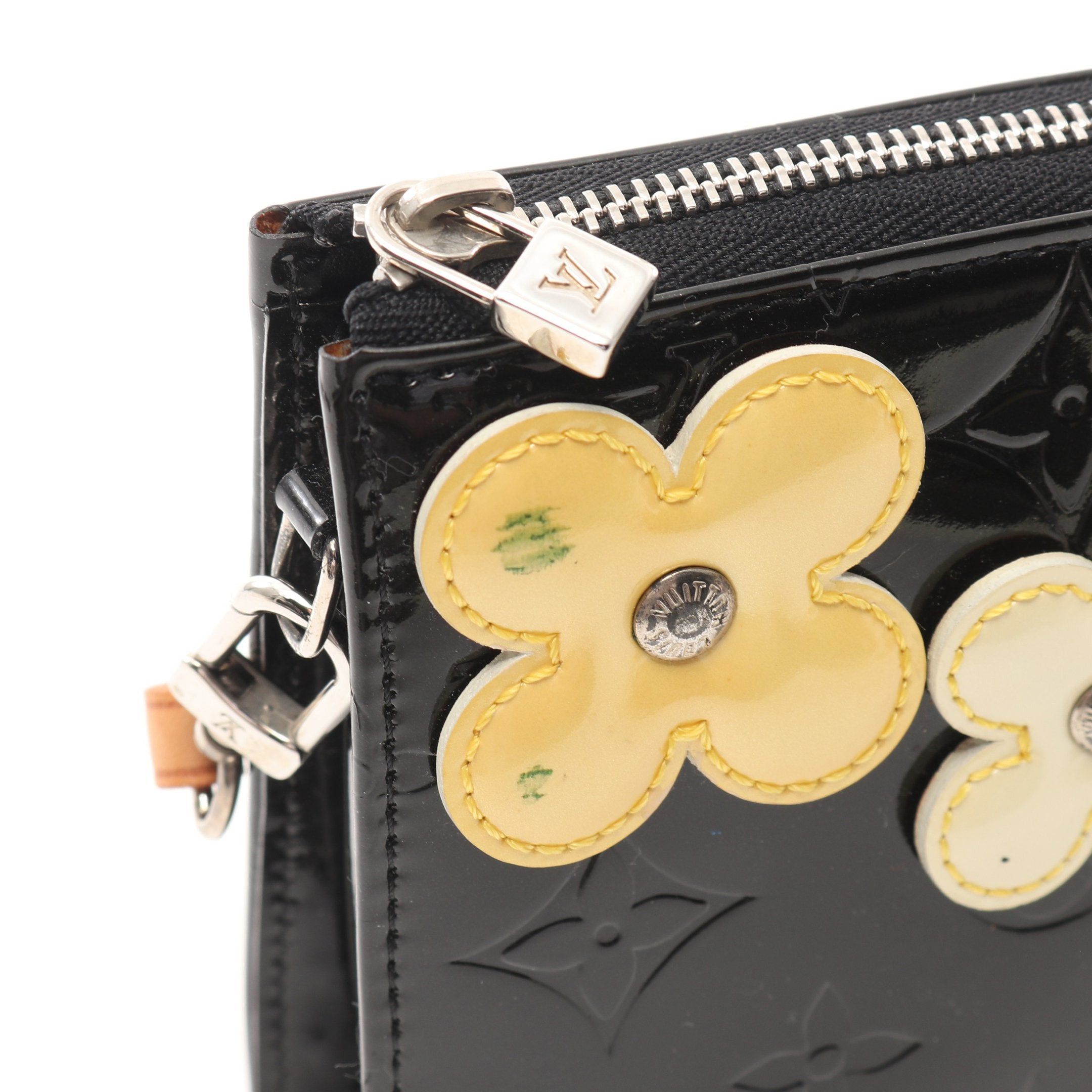 Louis Vuitton Louis Vuitton Flower Lexington Monogram Vernis Noir Handbag Patent Leather Black Beige Size ONE SIZE - 9 Thumbnail
