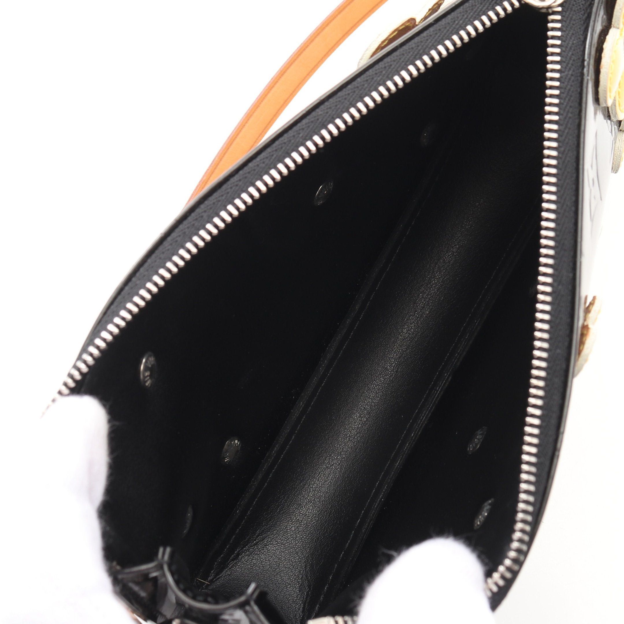 Louis Vuitton Louis Vuitton Flower Lexington Monogram Vernis Noir Handbag Patent Leather Black Beige Size ONE SIZE - 3 Thumbnail