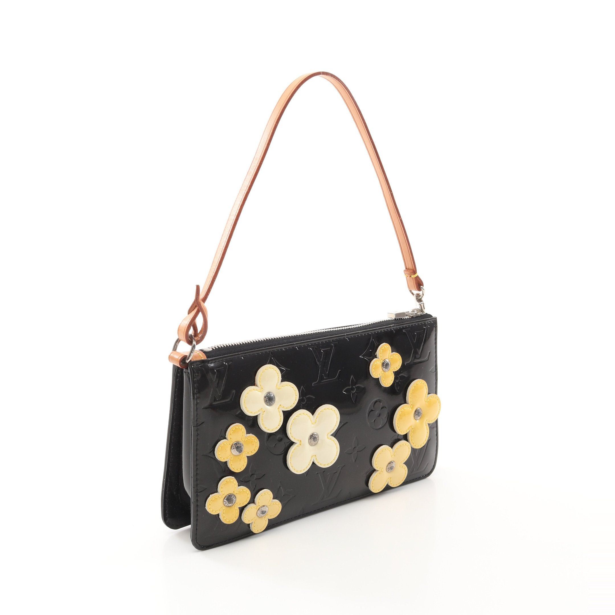 Louis Vuitton Louis Vuitton Flower Lexington Monogram Vernis Noir Handbag Patent Leather Black Beige Size ONE SIZE - 2 Thumbnail