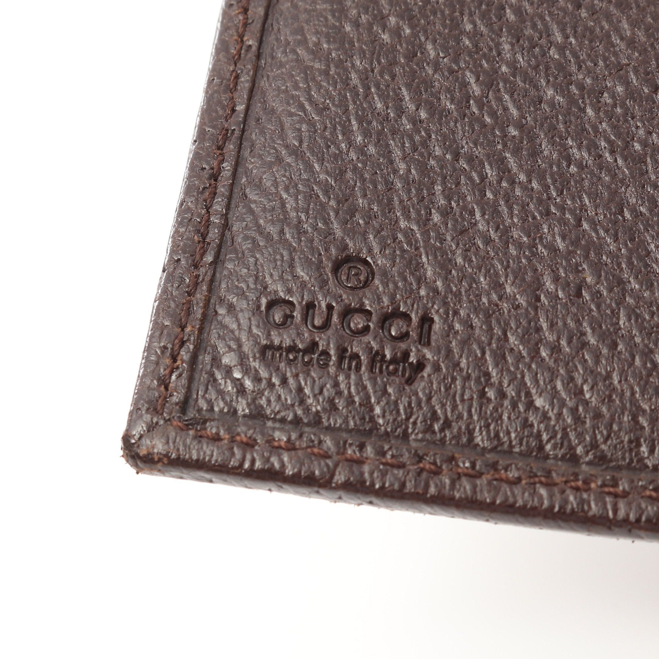 Gucci Gucci Gg Canvas Bi-Fold Wallet Leather Beige Brown Size ONE SIZE - 4 Thumbnail