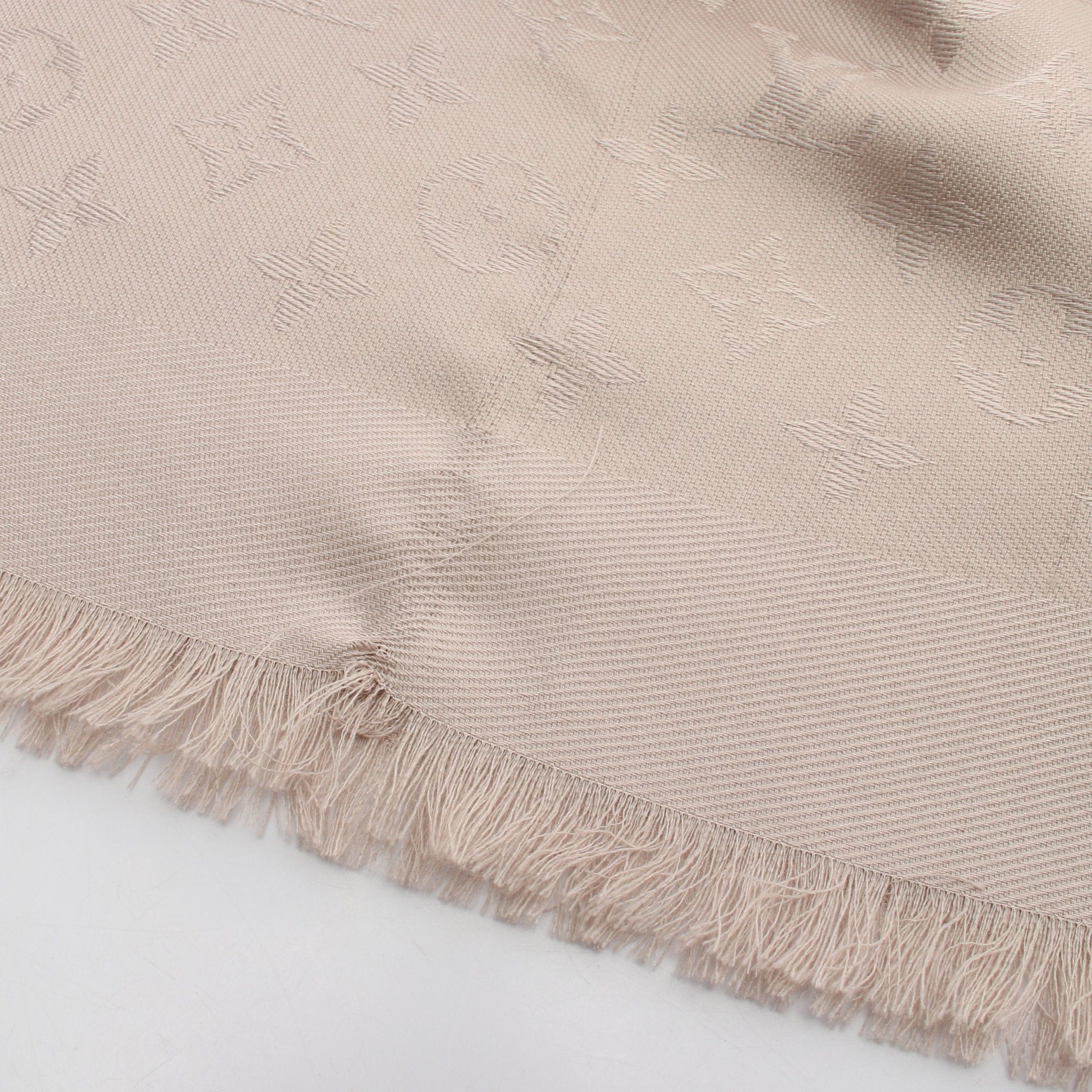 Louis Vuitton Louis Vuitton Shawl Monogram Greige Stall Wool Silk Gray Beige Size ONE SIZE - 5 Thumbnail