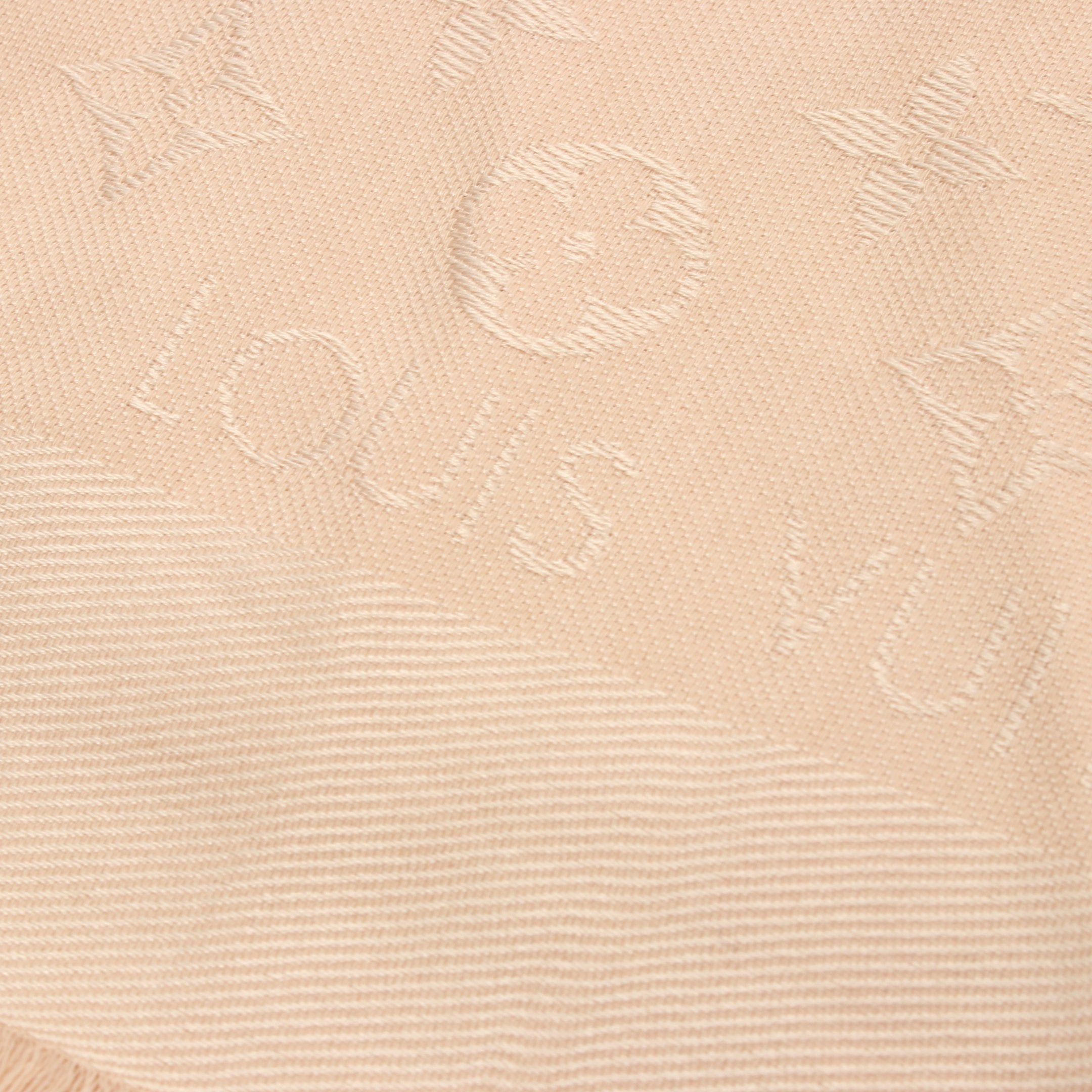 Louis Vuitton Louis Vuitton Shawl Monogram Stall Silk Wool Beige Size ONE SIZE - 3 Thumbnail