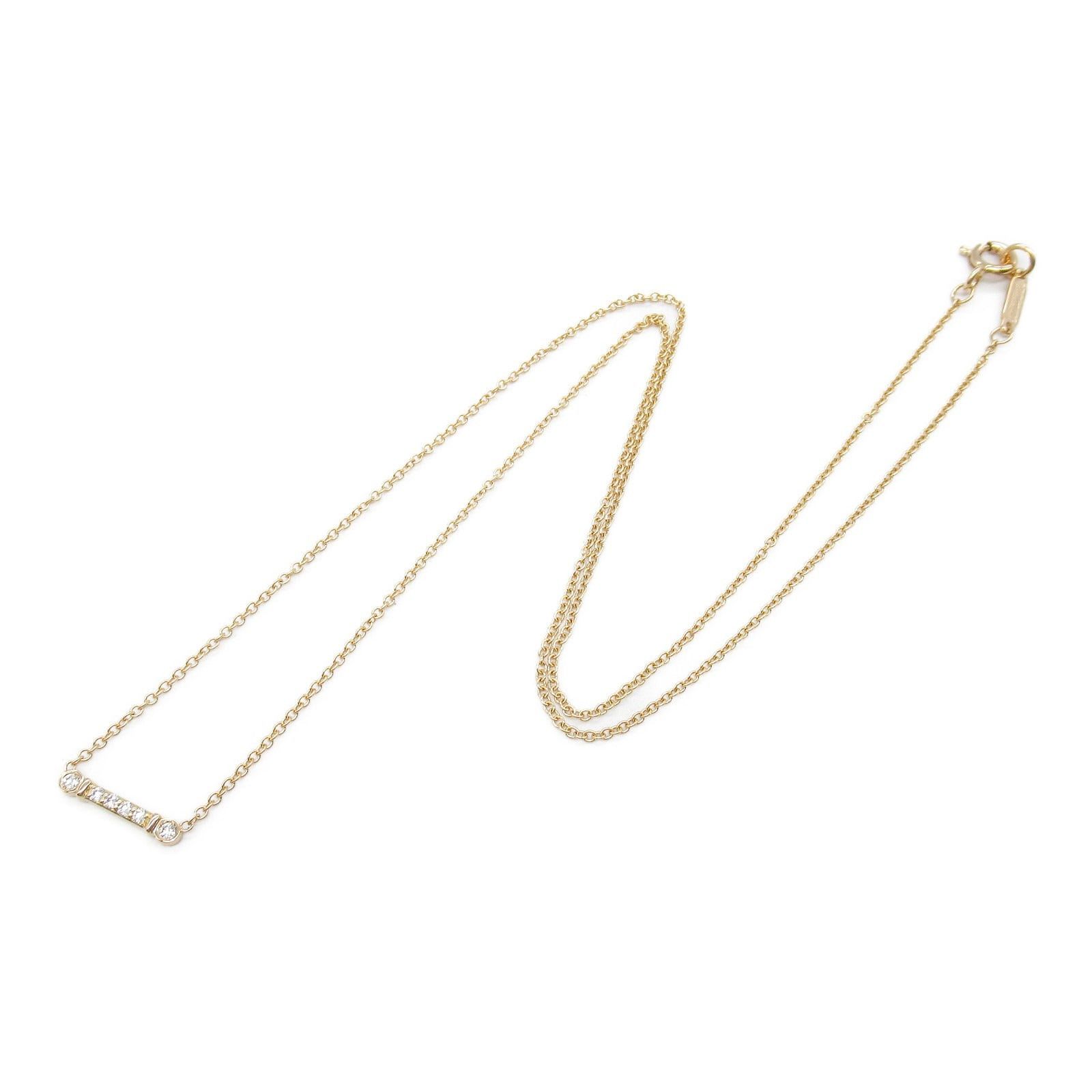 Tiffany & Co. Tiffany Co Fleur-De-Lis Stem Diamond Necklace K18Pg (Pink Gold) Clear Size ONE SIZE - 3 Thumbnail