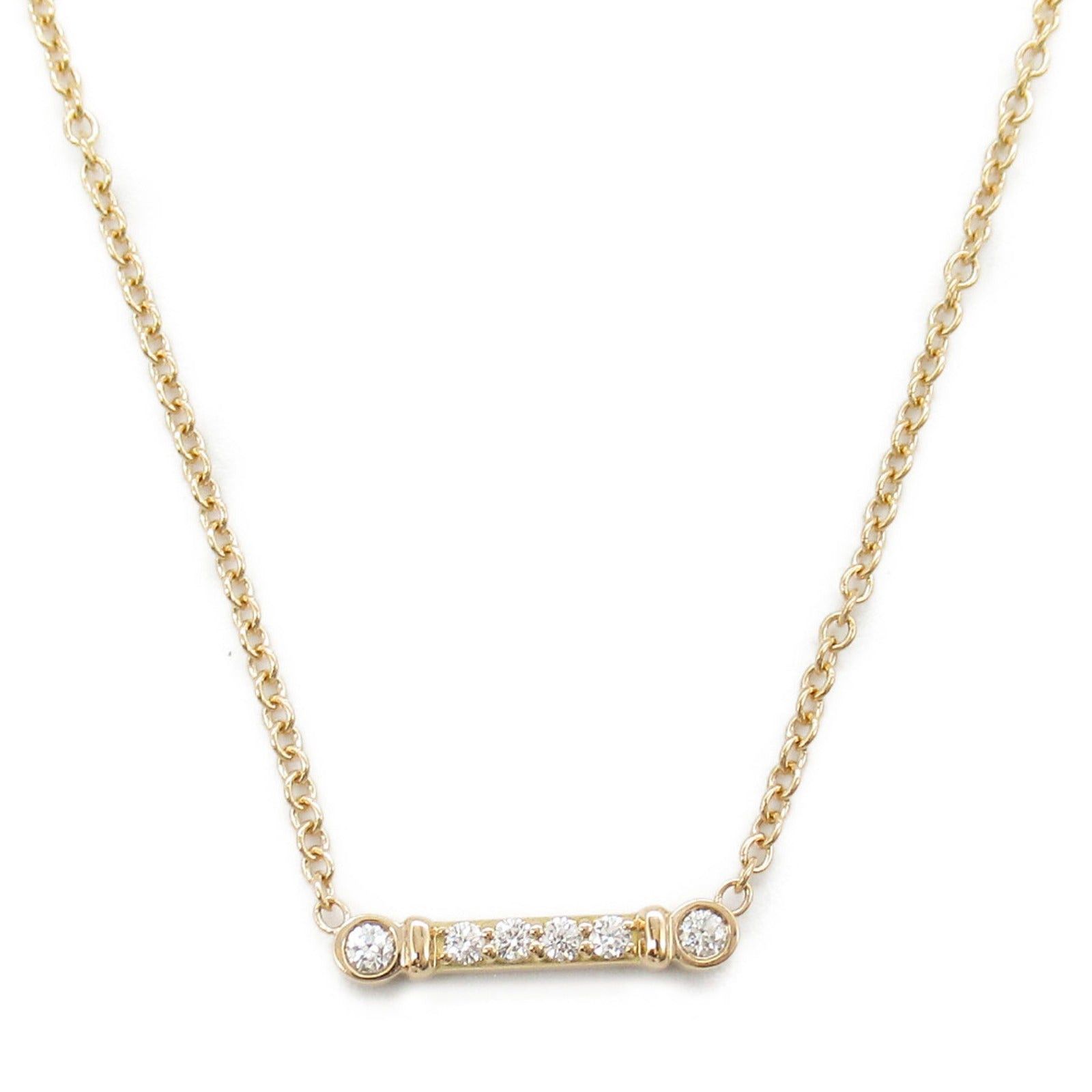 Tiffany & Co. Tiffany Co Fleur-De-Lis Stem Diamond Necklace K18Pg (Pink Gold) Clear Size ONE SIZE - 2 Thumbnail