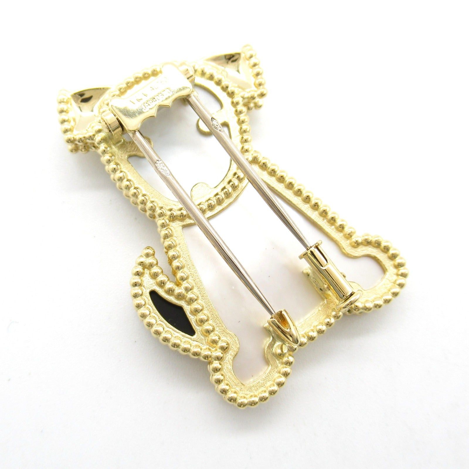 Van Cleef & Arpels Van Cleef Arpels Lucky Animals Dog Brooch K18 (Yellow Gold) Mother Of Pearl/Onyx Black White Size ONE SIZE - 3 Thumbnail