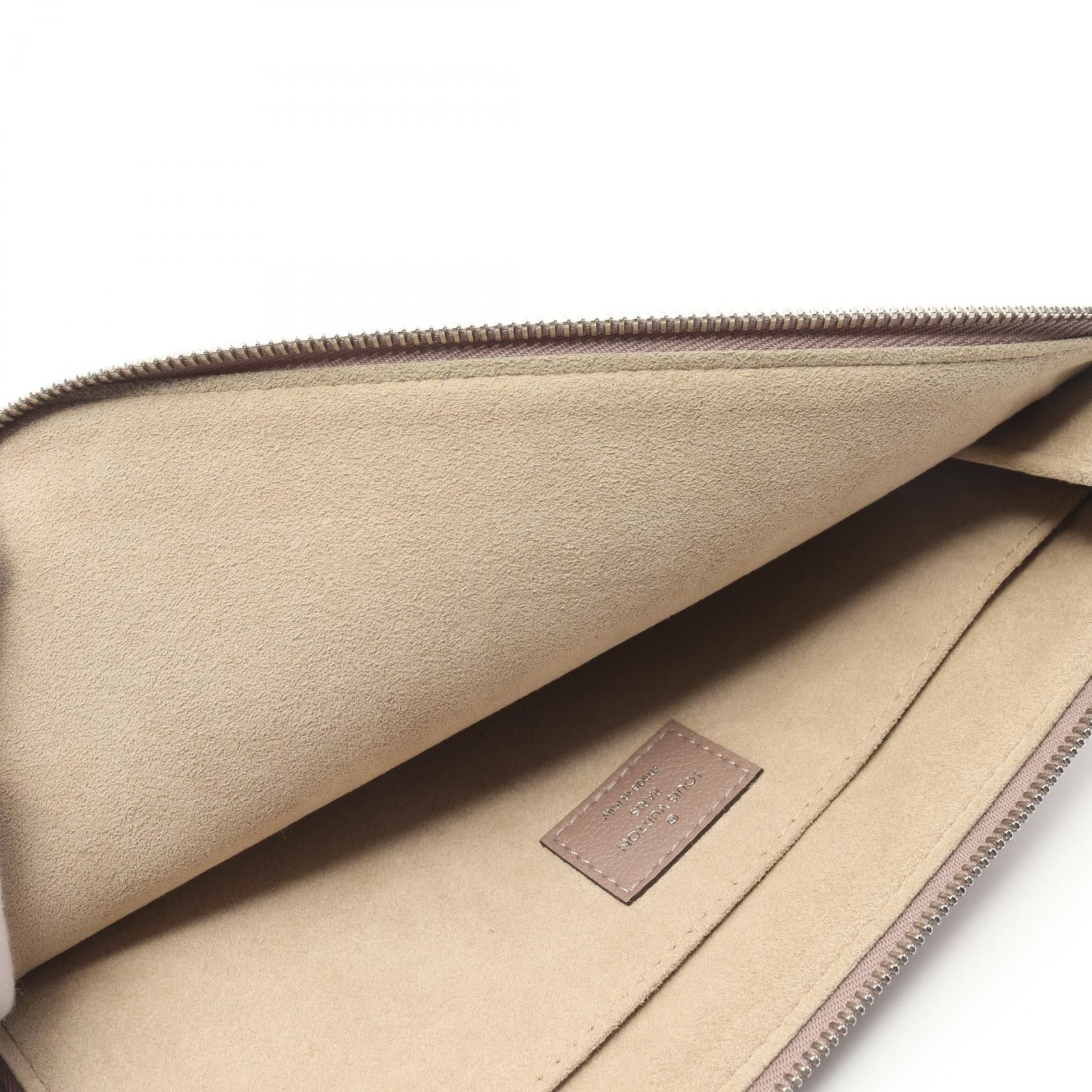 Louis Vuitton Louis Vuitton Pochette Jour Pm Taupe Clutch Bag Leather Gray Beige Size ONE SIZE - 8 Thumbnail