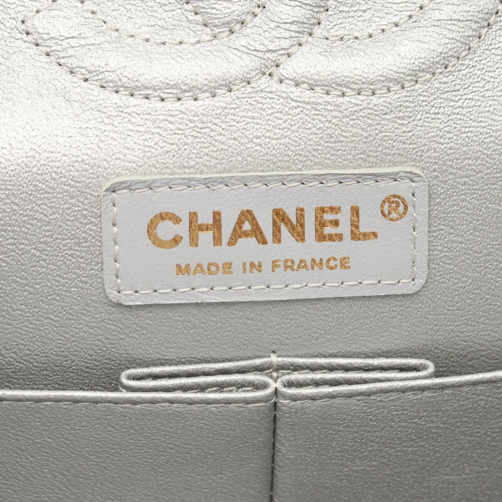 Chanel Chanel Matelasse Double Flap Chain Shoulder Bag Cat Pattern Nylon Lambskin Navy Gray Silver Hardware Size ONE SIZE - 4 Thumbnail
