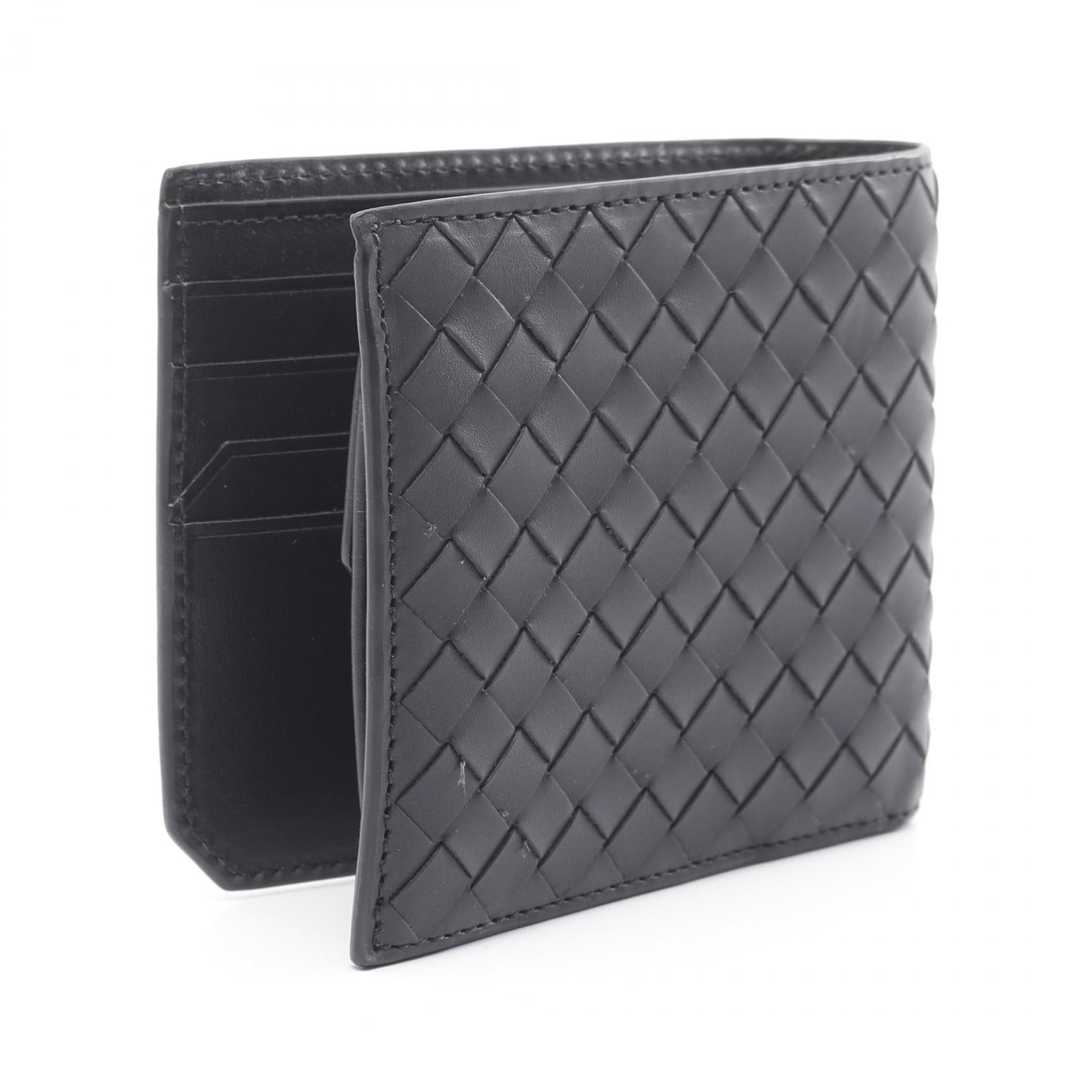 Bottega Veneta Bottega Veneta Intrecciato Piccolo Bi-Fold Wallet Leather Black Size ONE SIZE - 2 Thumbnail