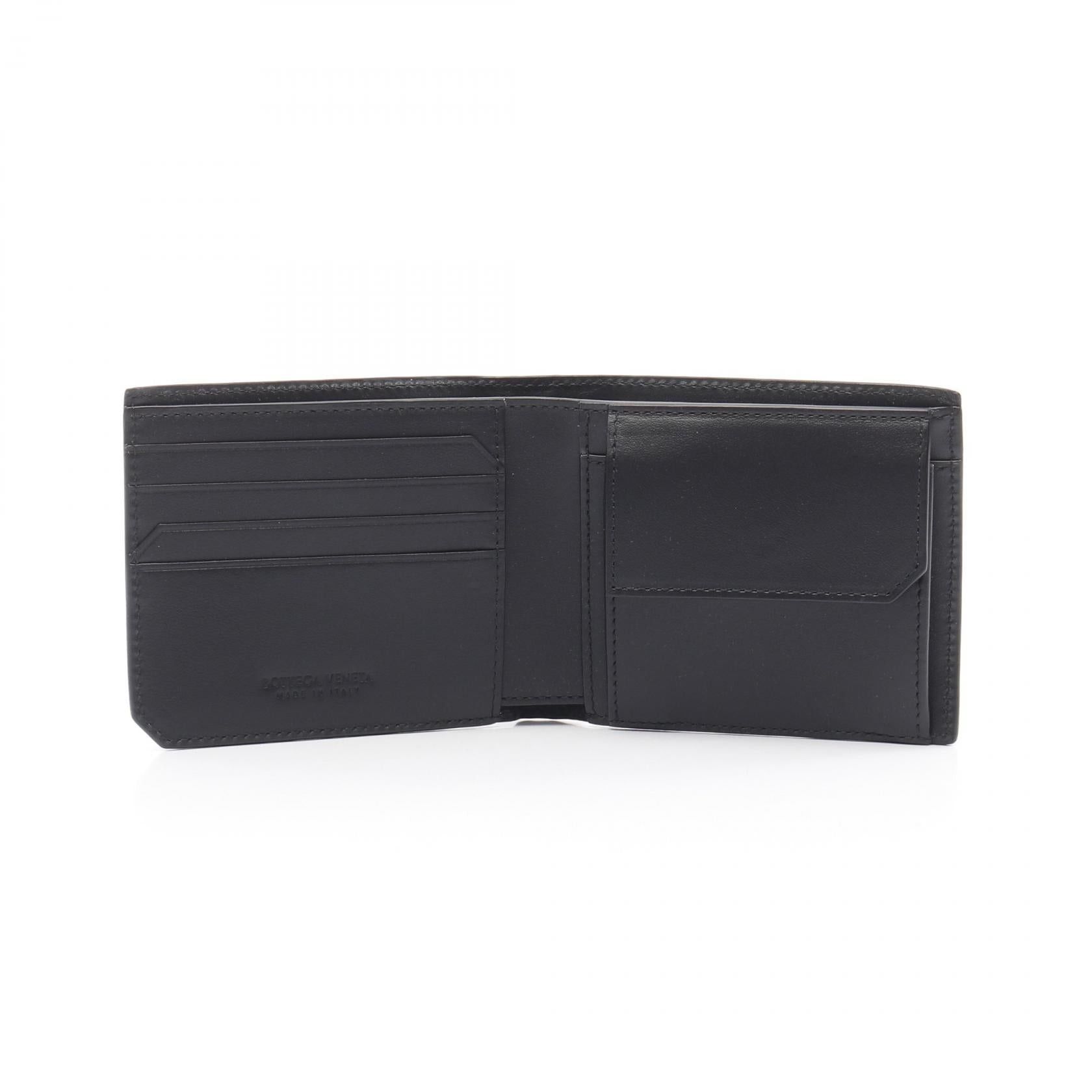 Bottega Veneta Bottega Veneta Intrecciato Piccolo Bi-Fold Wallet Leather Black Size ONE SIZE - 3 Thumbnail