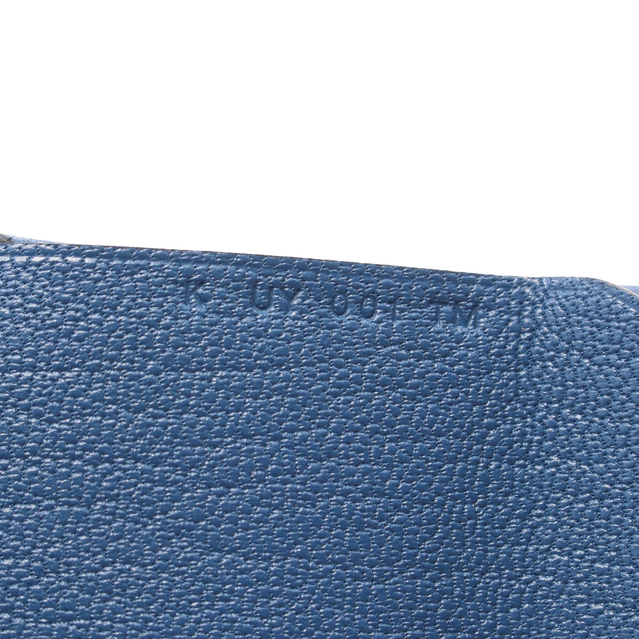 Hermes Hermes Calviduo Blue Tie Coin Purse Chevre Silver Hardware K Stamp Size ONE SIZE - 5 Thumbnail
