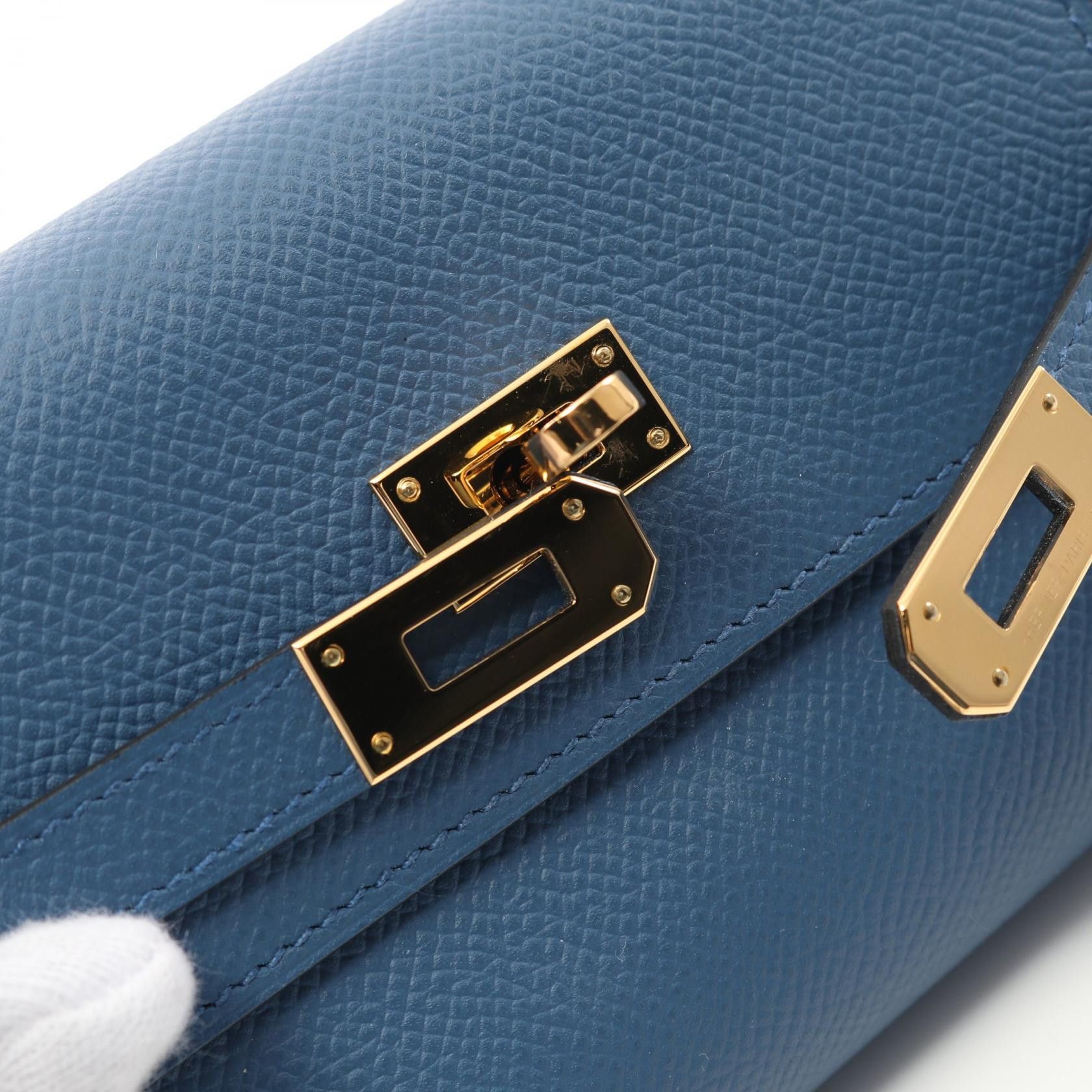 Hermes Hermes Kelly Wallet Medium Blue De Galis Trifold Veau Epsom Gold Hardware A Stamp Size ONE SIZE - 6 Thumbnail