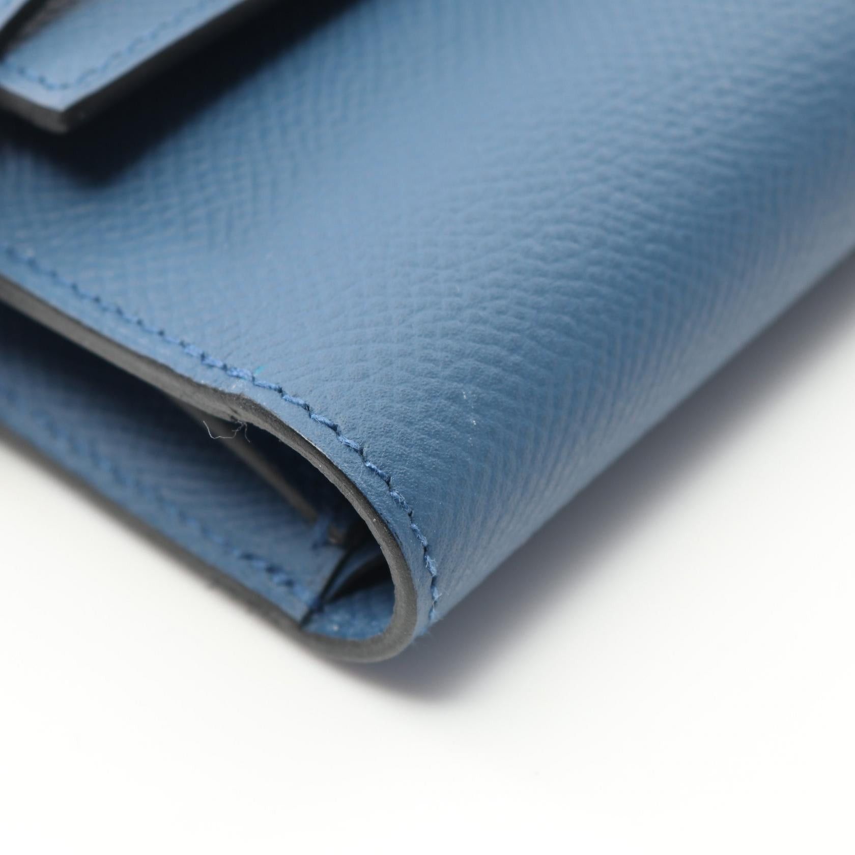 Hermes Hermes Kelly Wallet Medium Blue De Galis Trifold Veau Epsom Gold Hardware A Stamp Size ONE SIZE - 7 Thumbnail