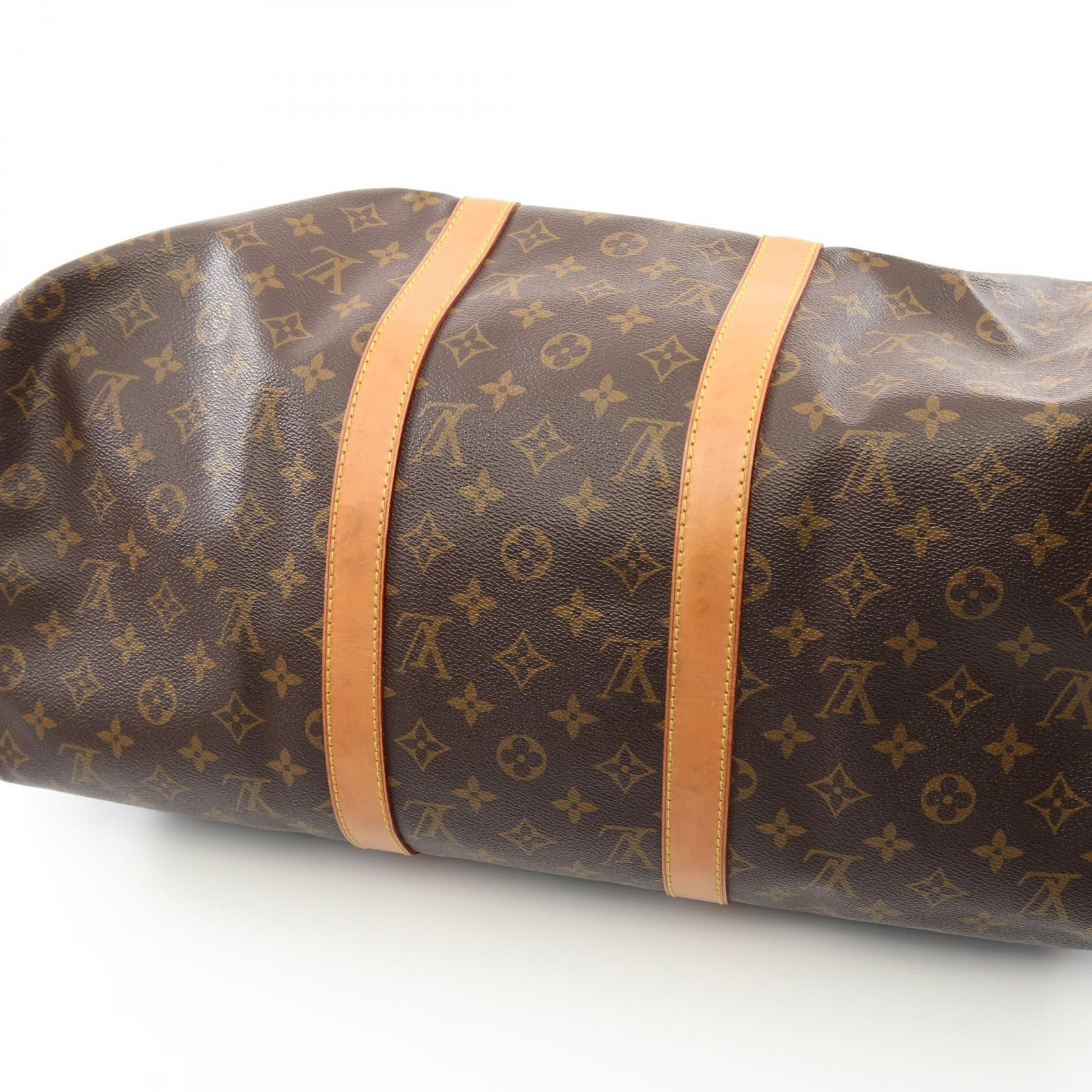 Louis Vuitton Louis Vuitton Keepall 50 Monogram Boston Bag Leather Brown Size ONE SIZE - 7 Thumbnail
