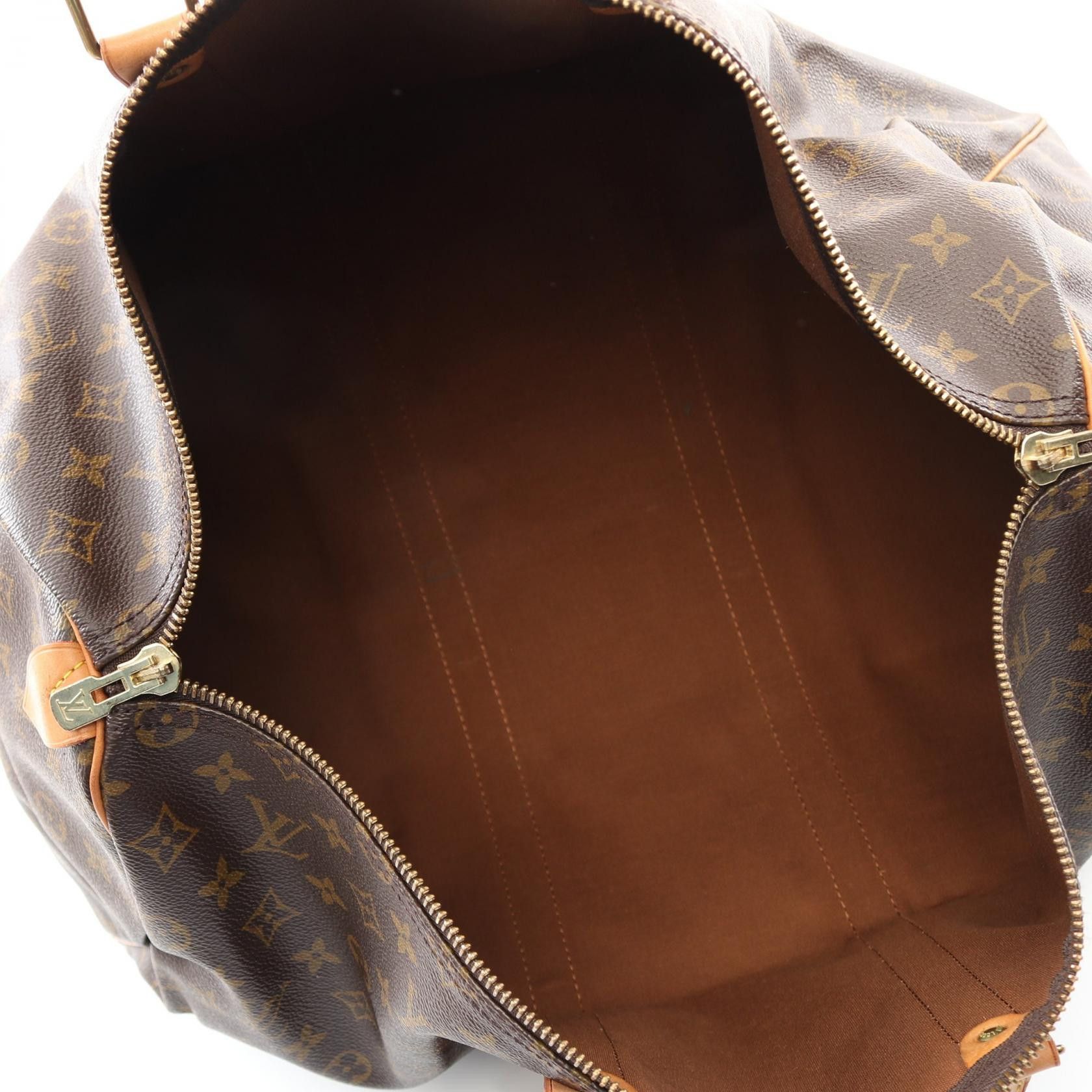 Louis Vuitton Louis Vuitton Keepall 50 Monogram Boston Bag Leather Brown Size ONE SIZE - 3 Thumbnail
