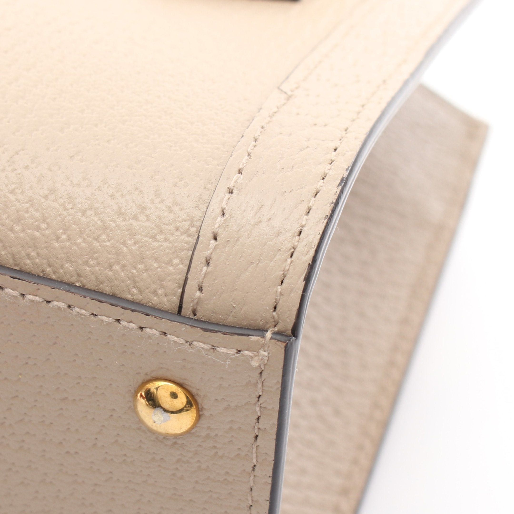 Gucci Gucci Diana Mini Bamboo Handbag Tote Bag Leather Gray Beige Size ONE SIZE - 7 Thumbnail