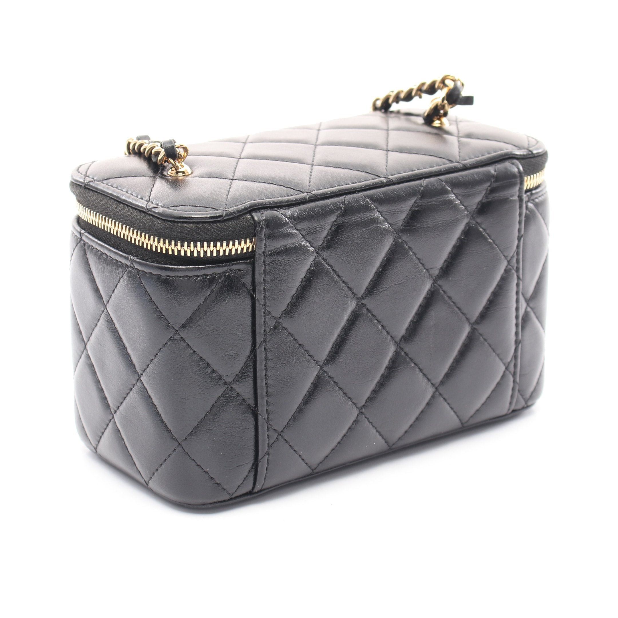 Chanel Chanel Matelasse Vanity Bag Chain Shoulder Heart Lambskin Black Gold Hardware Size ONE SIZE - 2 Thumbnail