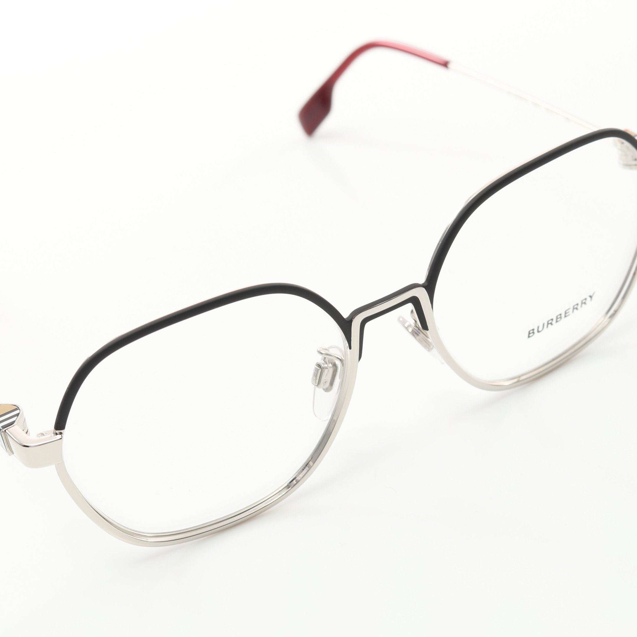 Burberry Burberry Winston Glasses Silver Black Size ONE SIZE - 7 Thumbnail
