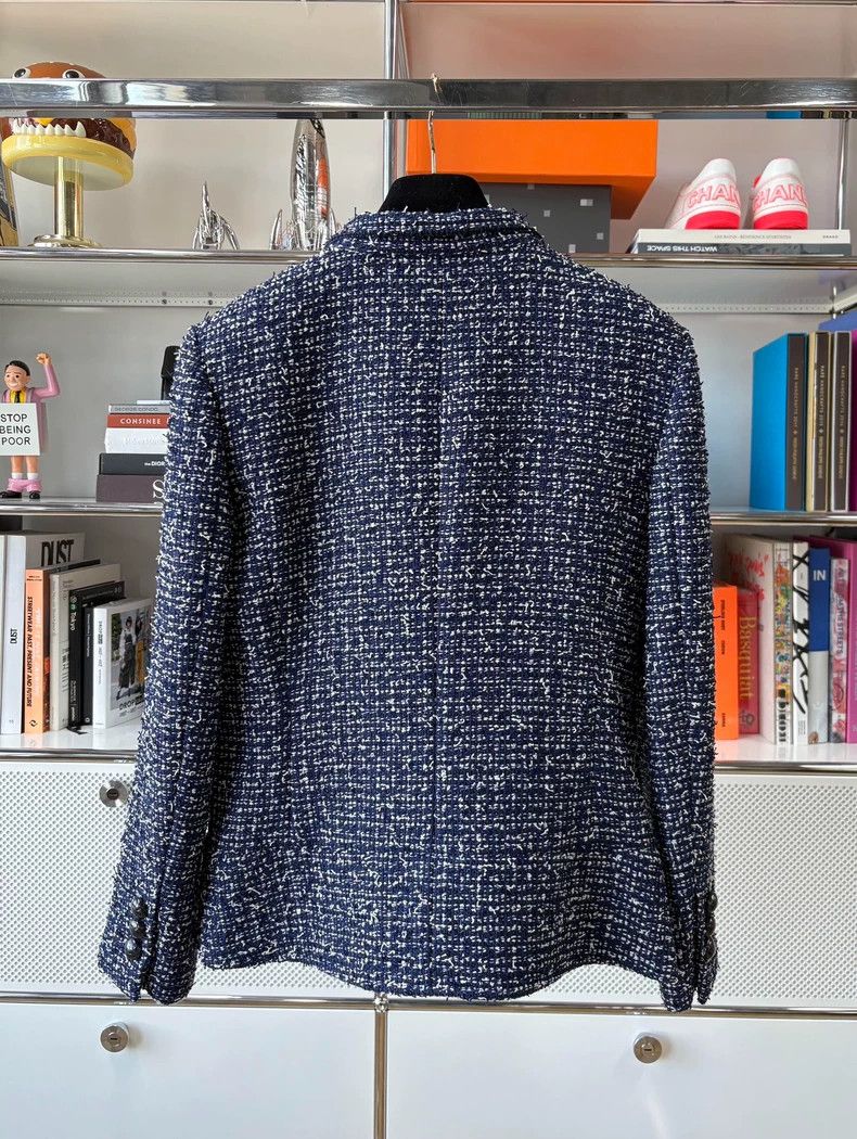 Chanel Chanel Blue Tweed Jacket with Buttons - dmc Size US M / EU 48-50 / 2 - 2 Thumbnail