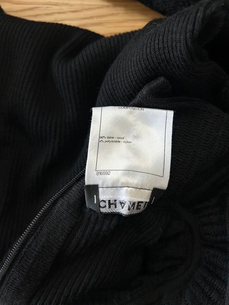 Chanel Black Knit Top with Ruffled Collar and Sleeves - dmc Size US M / EU 48-50 / 2 - 8 Thumbnail