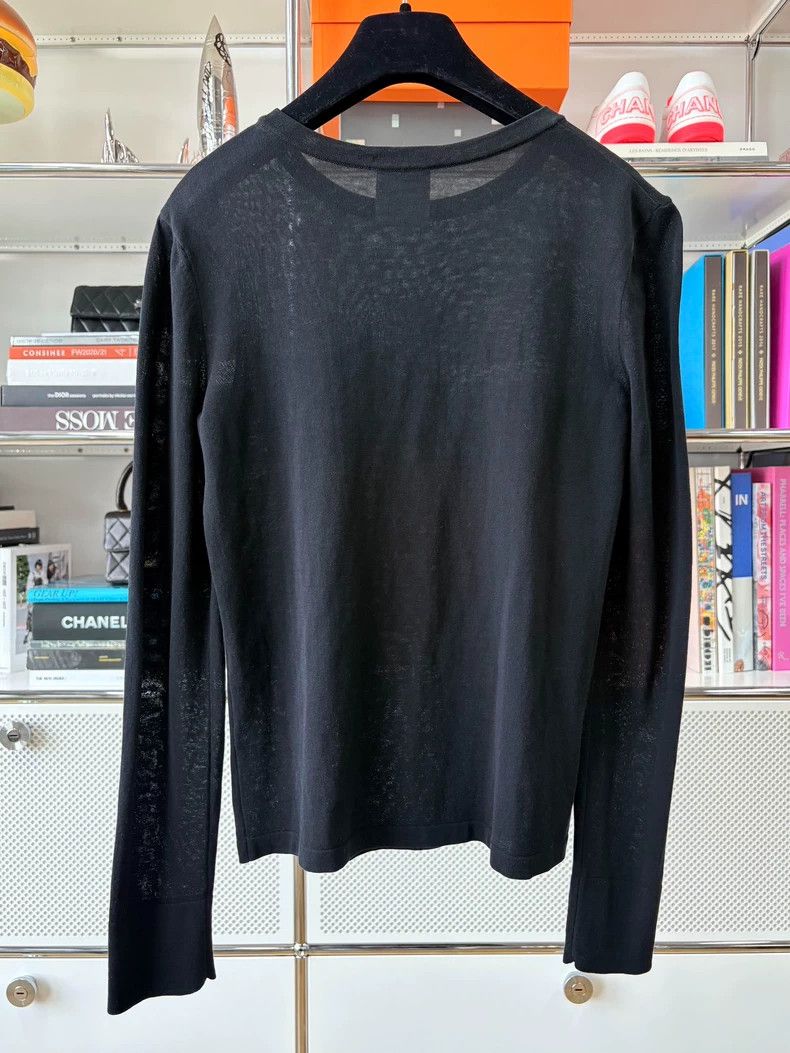 Chanel Chanel Black Long Sleeve Top with Logo Design - dmc Size US XS / EU 42 / 0 - 2 Thumbnail