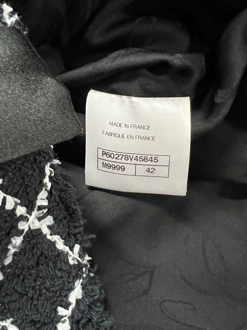 Chanel Chanel Black and White Check Tweed Jacket - dmc Size US XL / EU 56 / 4 - 7 Thumbnail
