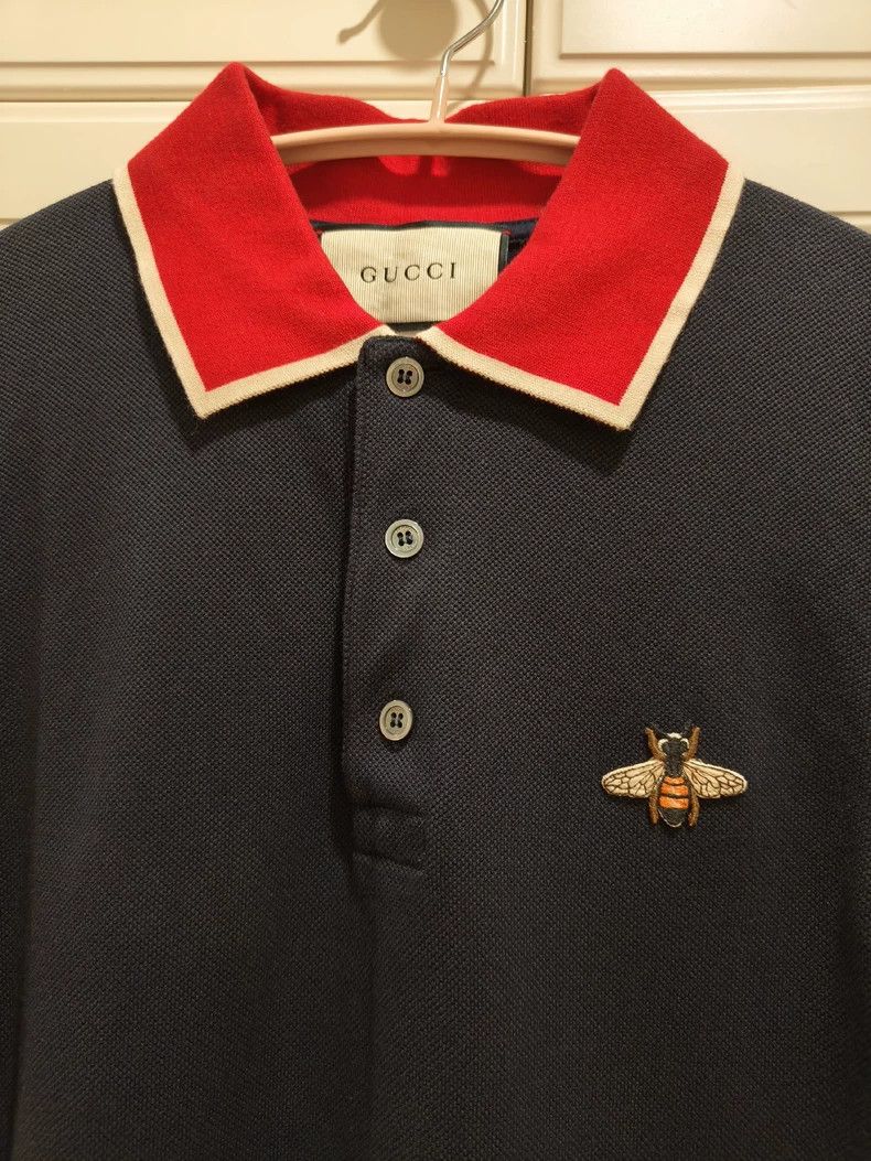 Gucci Gucci Men's Little Bee Polo Shirt - dmc Size US M / EU 48-50 / 2 - 4 Thumbnail