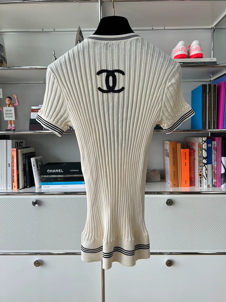 Chanel Chanel 31 Number Ribbed Knit T-Shirt - dmc Size US M / EU 48-50 / 2 - 3 Thumbnail